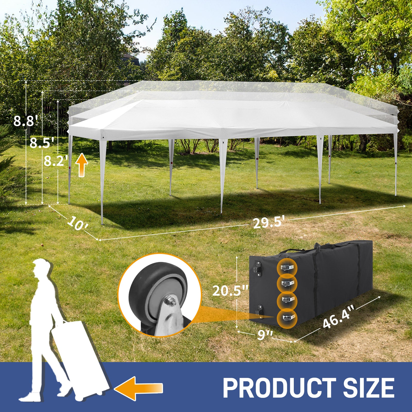 HAOYYE Outdoor Canopy, Portable Instant Canopy Tent with 8 Sidewalls for Outdoor Events, Parties, Weddings, Birthdays, and Graduations