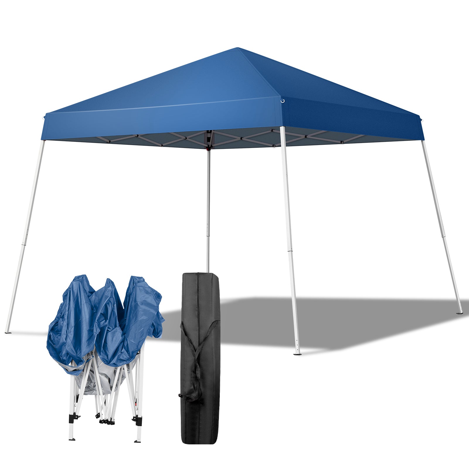 HAOYYE 3x3m Outdoor Folding Canopy Tent Waterproof Pop Up Shelter with Carry Bag Portable Blue Gazebo for Patio Garden Backyard Party Events