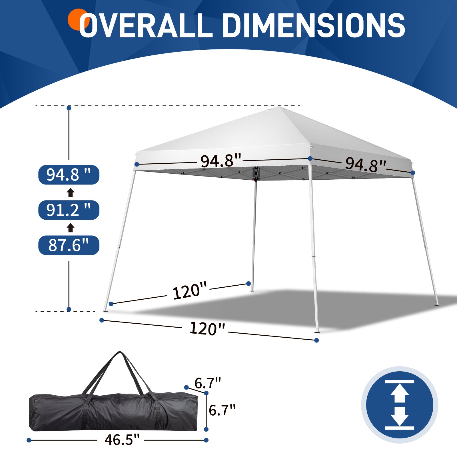HAOYYE 3x3m Portable Folding Canopy Tent Outdoor Waterproof Pop Up Gazebo with Carry Bag for Patio Garden Backyard Event Shelte