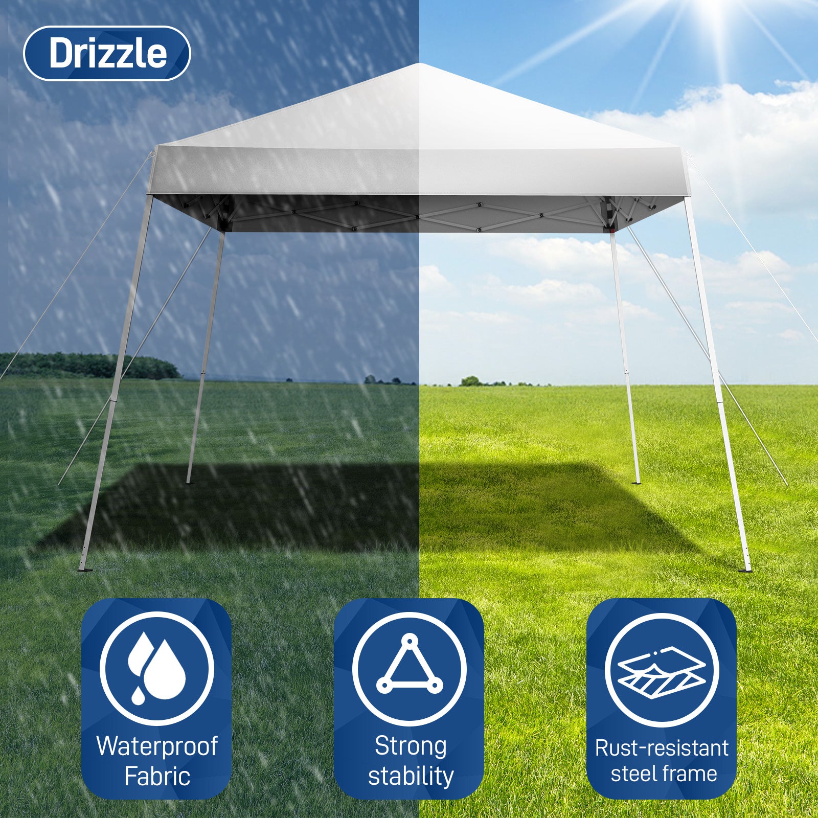 HAOYYE 3x3m Portable Folding Canopy Tent Outdoor Waterproof Pop Up Gazebo with Carry Bag for Patio Garden Backyard Event Shelte