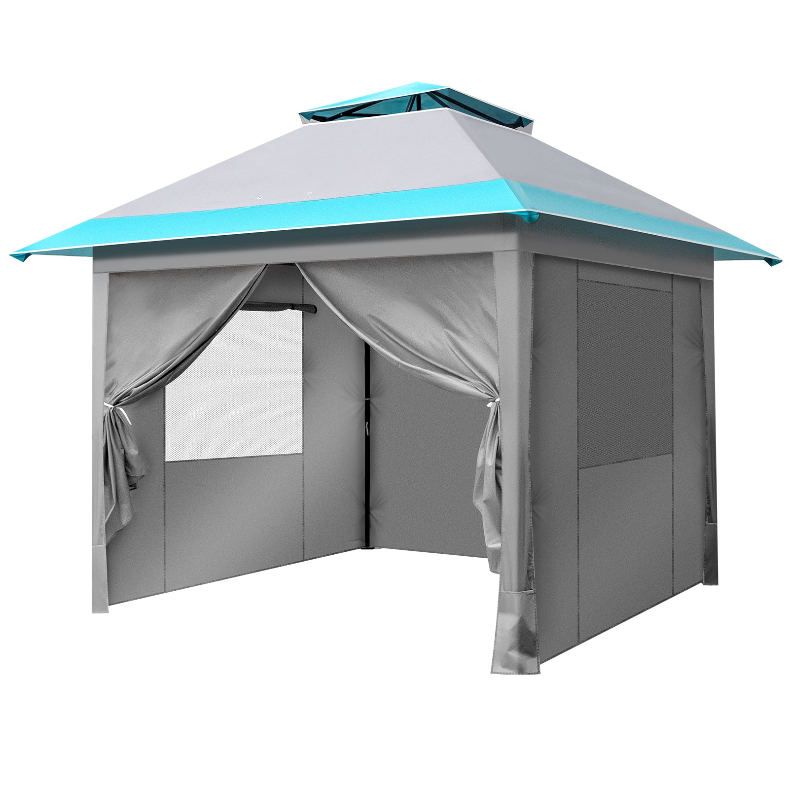 Haoyye 10x10ft Pop Up Canopy Tent Portable Outdoor Folding Gazebo with Adjustable Height Waterproof Canopy Shelter with Carry Bag for Patio Backyard Camping Market Event Picnic Easy Setup
