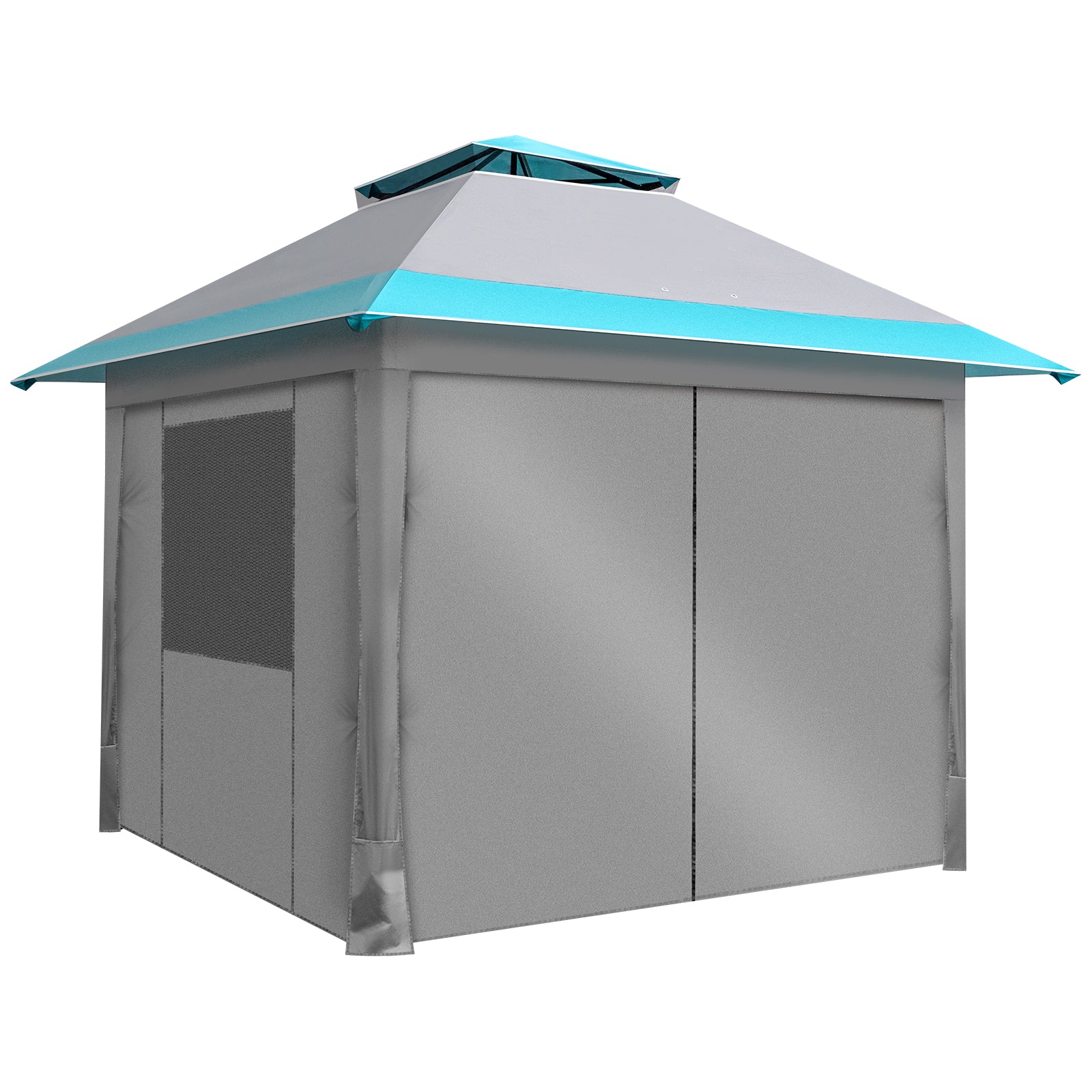 Haoyye 10x10ft Pop Up Canopy Tent Portable Outdoor Folding Gazebo with Adjustable Height Waterproof Canopy Shelter with Carry Bag for Patio Backyard Camping Market Event Picnic Easy Setup