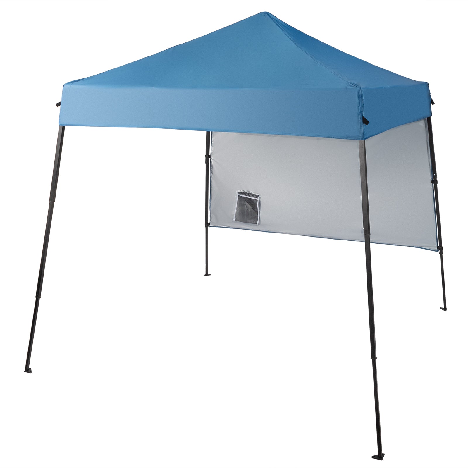 HAOYYE 7.88*7.88*7.22ft Portable Outdoor Folding Canopy Tent with Backpack Storage Bag, One Sidewall Net Pocket, UV Protection Waterproof Oxford Cloth Shade, Lightweight Pop-Up Gazebo for Beach Camping Patio