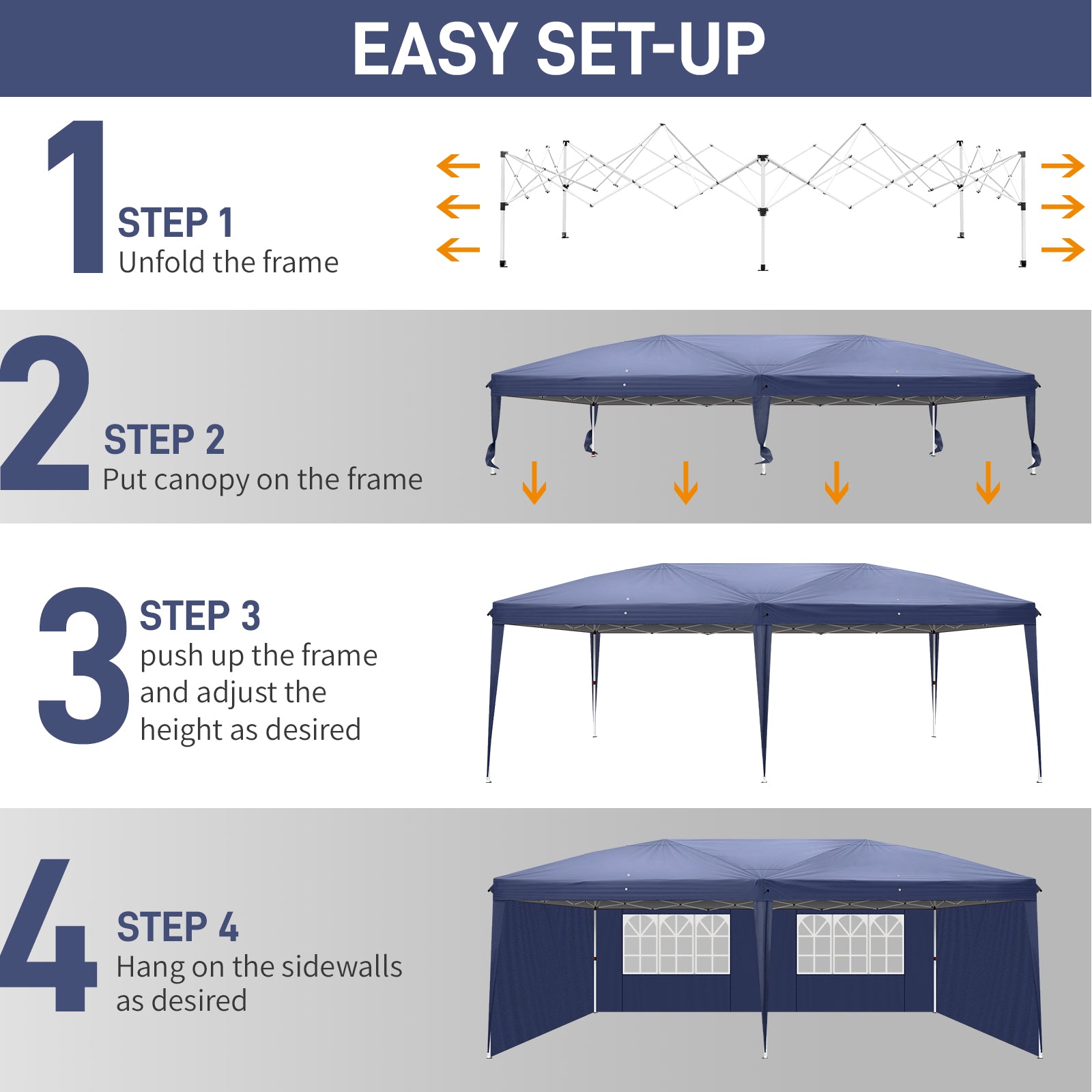 HAOYYE Two Windows Practical Waterproof Folding Tent, Portable Canopy for Outdoor Events, Camping, Picnics, and Protection from Sun and Rain