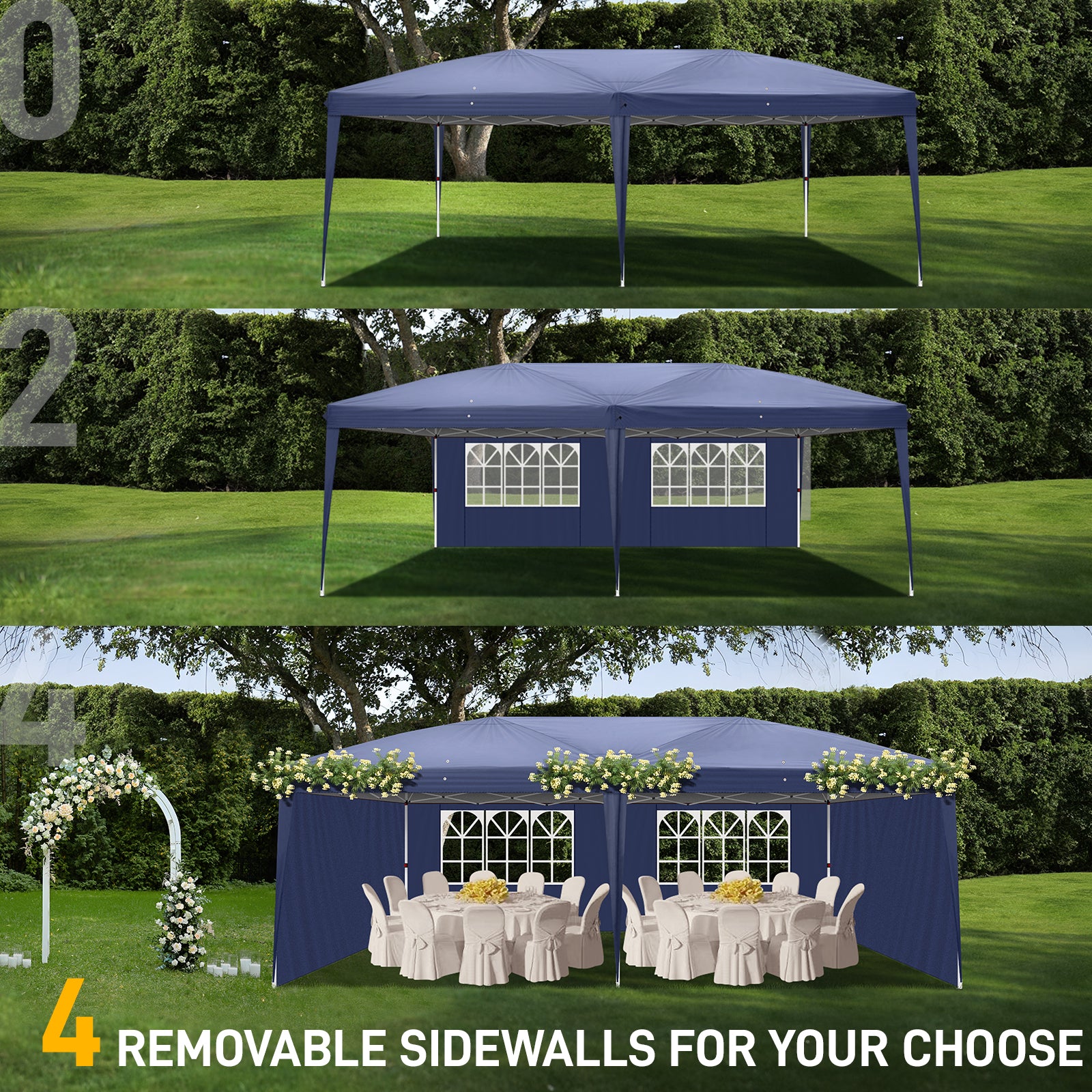 HAOYYE Two Windows Practical Waterproof Folding Tent, Portable Canopy for Outdoor Events, Camping, Picnics, and Protection from Sun and Rain