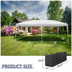 HAOYYE Two Windows Practical Waterproof Folding Tent, White, Outdoor Camping Tent with Adjustable Height, Easy to Install