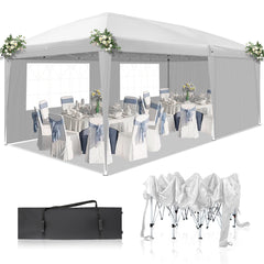 HAOYYE Two Windows Practical Waterproof Folding Tent, White, Outdoor Camping Tent with Adjustable Height, Easy to Install