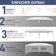 HAOYYE Four Windows Practical Waterproof Folding Tent, White, Outdoor Event Tent with Adjustable Height and Easy Setup