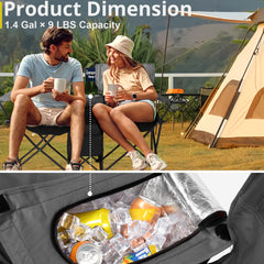 HAOYYE Portable 2-Seat Folding Chair with Removable Sun Umbrella, Black, Sturdy Outdoor Camping Bench with Built-in Cup Holders, Lightweight and Space-Saving Design, Ideal for Beach, Picnic, Patio, and Outdoor Activities