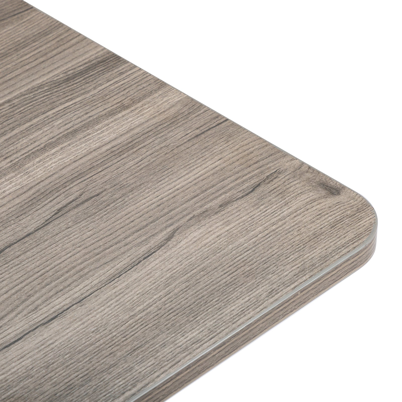 Haoyye Gray Oak P2 Particle Board Adjustable Computer Desk with Melamine Coating, 3 USB and 2 AC Outlets, Ergonomic Height Adjustment, Durable and Modern Design for Student and Office Use