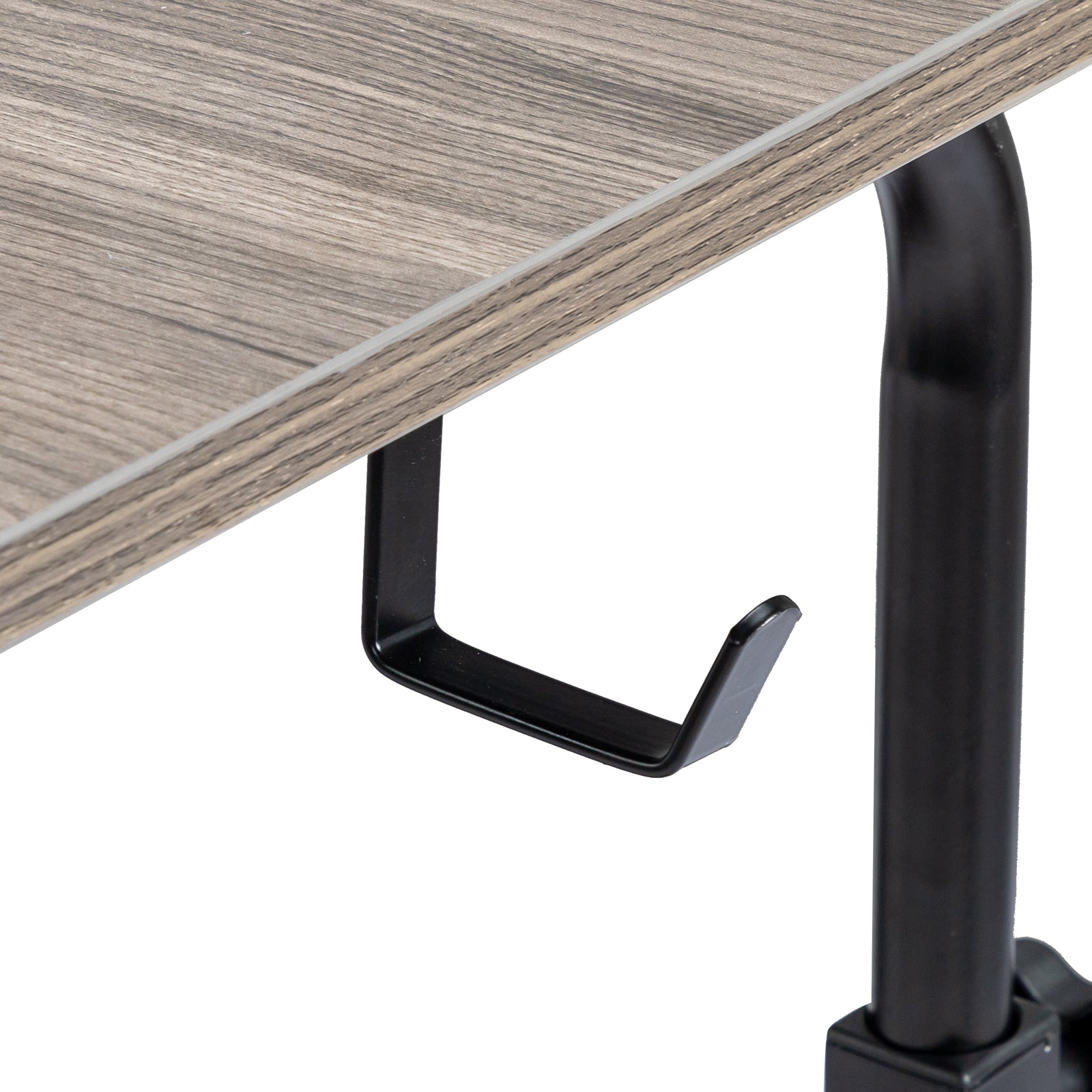 Haoyye Gray Oak P2 Particle Board Adjustable Computer Desk with Melamine Coating, 3 USB and 2 AC Outlets, Ergonomic Height Adjustment, Durable and Modern Design for Student and Office Use