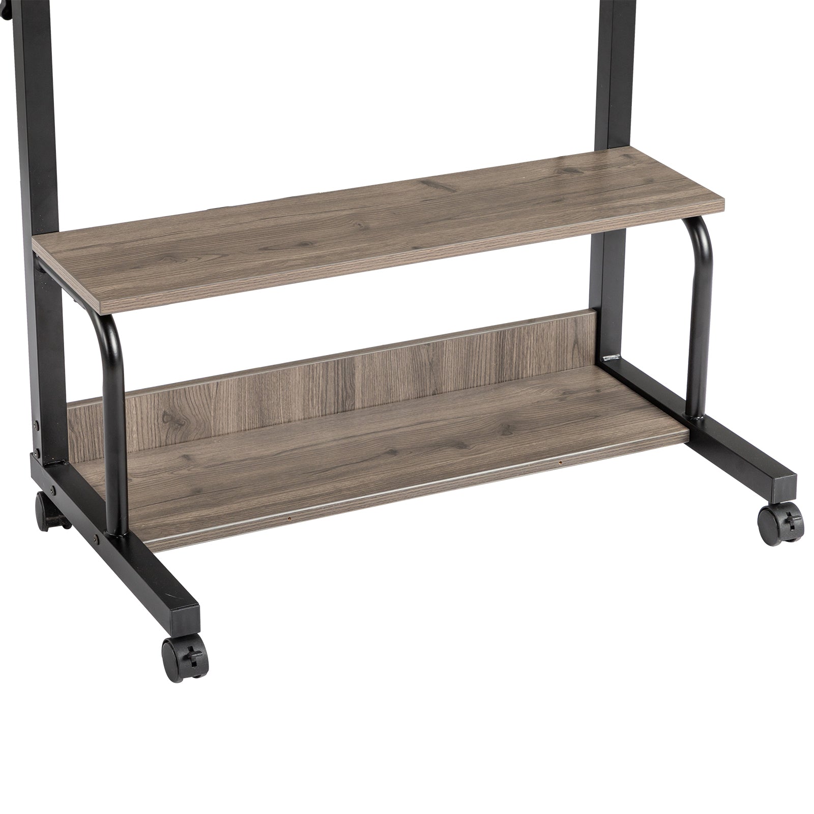Haoyye Gray Oak P2 Particle Board Adjustable Computer Desk with Melamine Coating, 3 USB and 2 AC Outlets, Ergonomic Height Adjustment, Durable and Modern Design for Student and Office Use