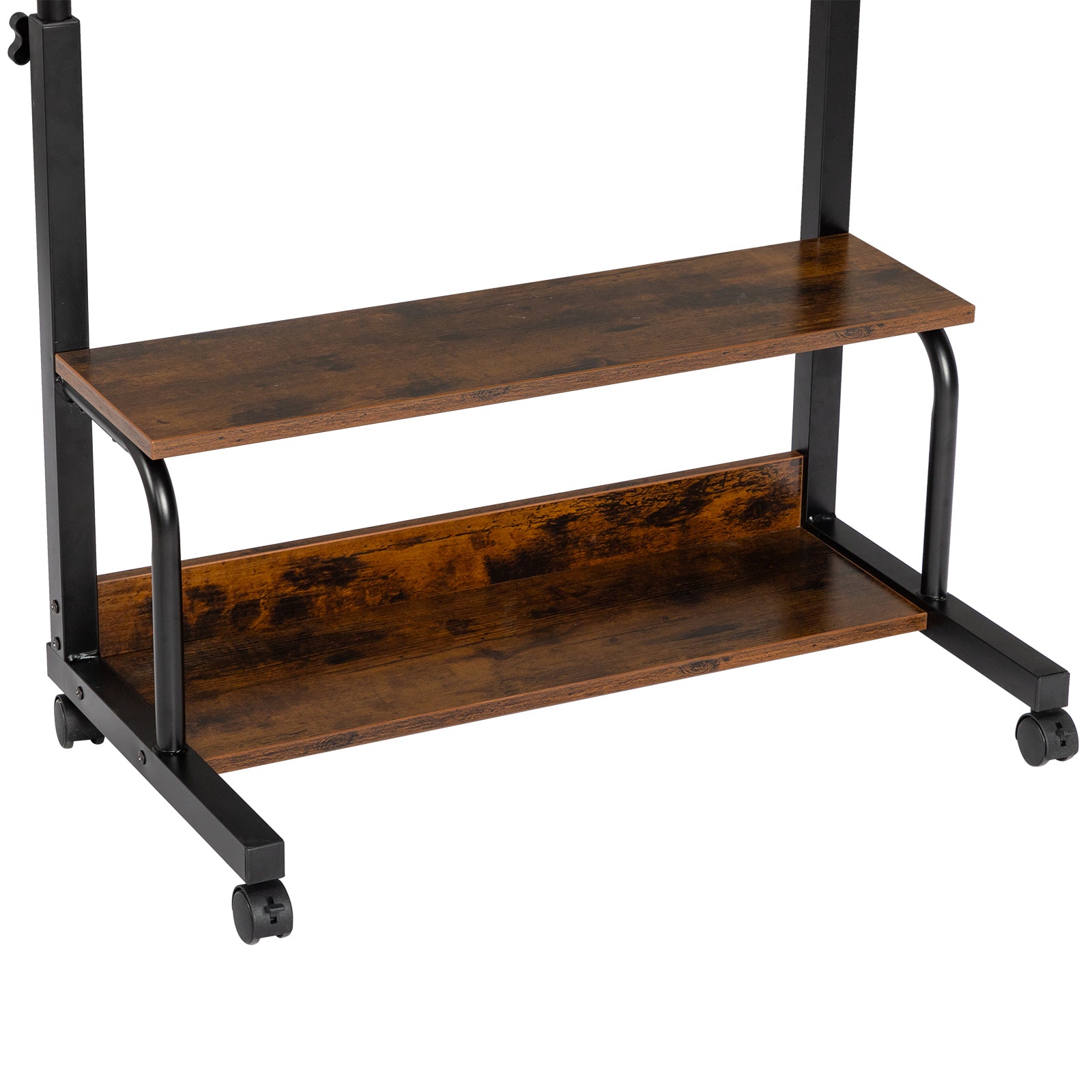 Haoyye Brown Oak P2 Particle Board Adjustable Computer Desk with Melamine Coating, Featuring Three USB and Two AC Outlets, Ergonomic Height Adjustment for Personalized Comfort