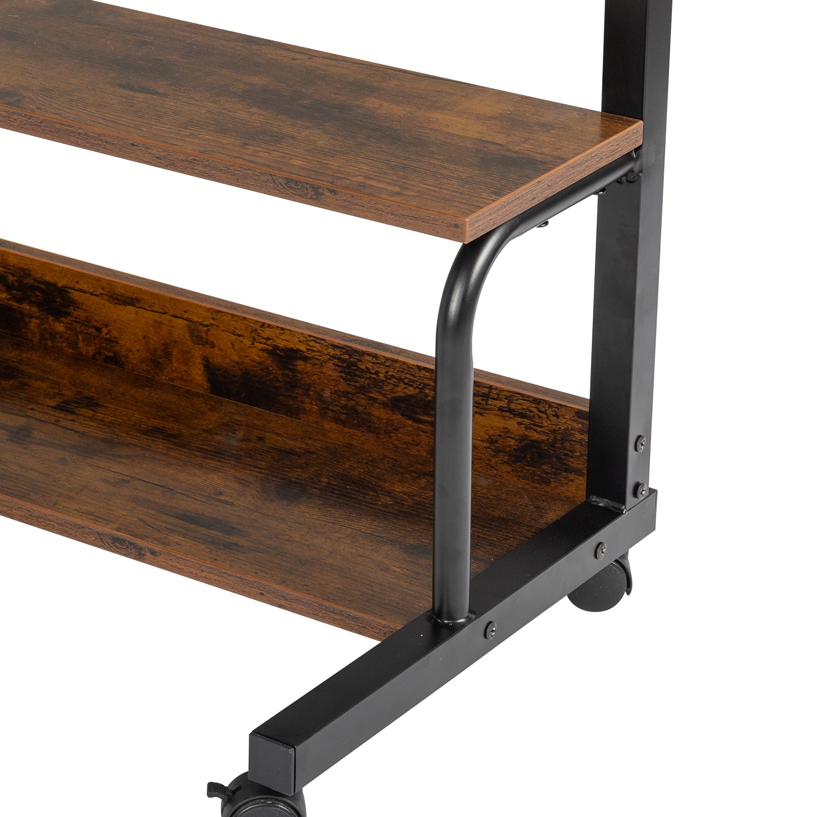 Haoyye Brown Oak P2 Particle Board Adjustable Computer Desk with Melamine Coating, Featuring Three USB and Two AC Outlets, Ergonomic Height Adjustment for Personalized Comfort