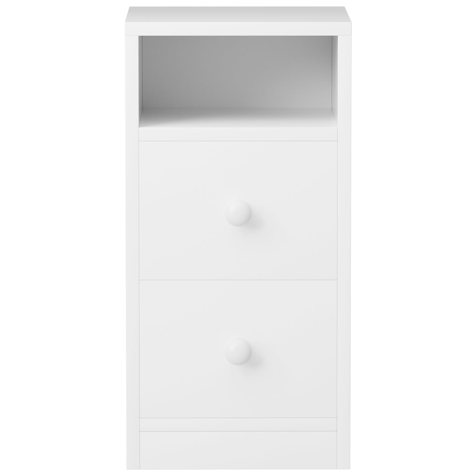 DE Direct HAOYYE 2PCS Night Stand with Two Drawer White Modern Bedside Table for Bedroom Living Room Dorm Space-Saving Minimalist Style End Table with Storage Cabinet