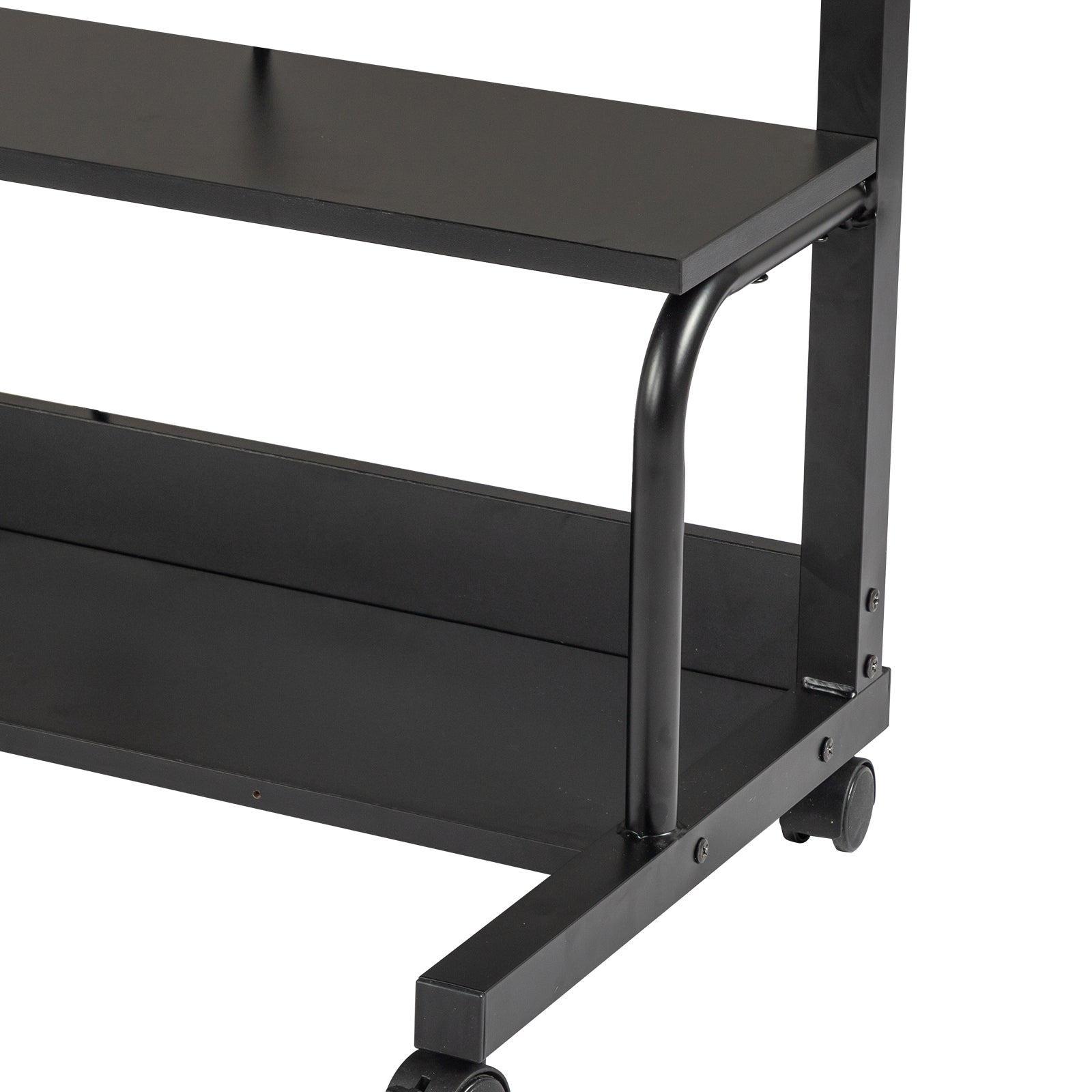 Haoyye Black Oak P2 Particle Board Adjustable Computer Desk with Melamine Coating, 3 USB and 2 AC Outlets, Ergonomic Height Adjustment