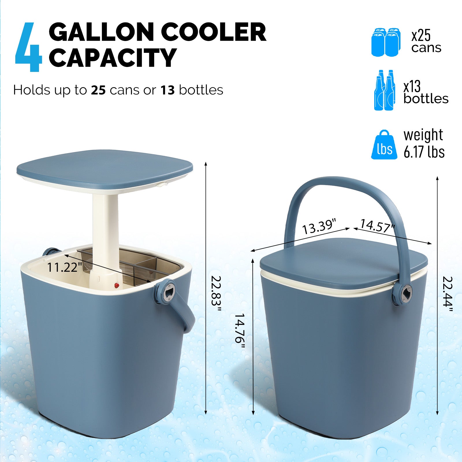 Haoyye Outdoor Cooler Table, Portable Patio Cooler Side Table With Handle, Built-in Bottle Opener, Lift Top Lid, All-Weather Resistant Ice Cool Bar, Ideal For Camping, Picnics, Beaches, Pools, Or Parties
