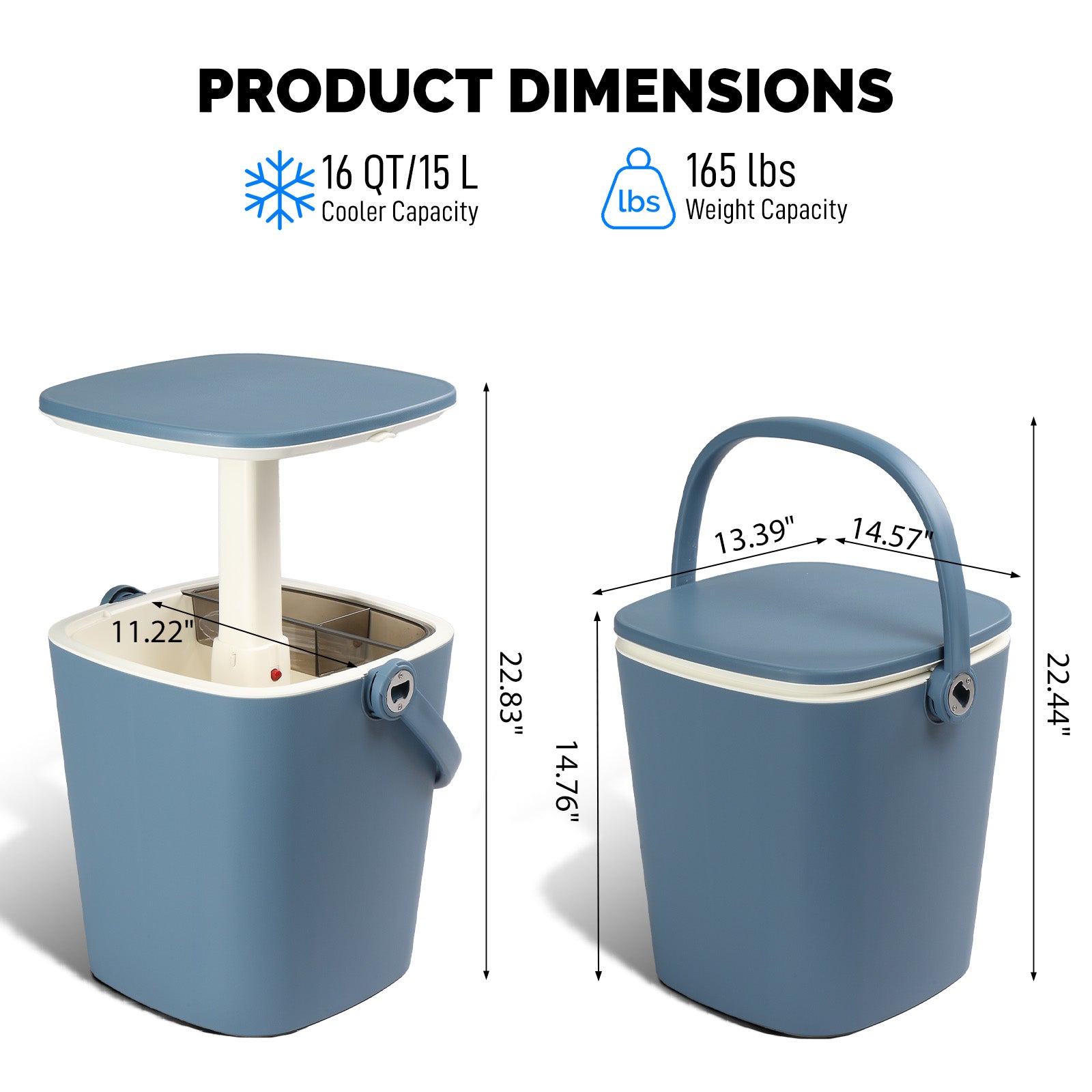 Haoyye Outdoor Cooler Table, Portable Patio Cooler Side Table With Handle, Built-in Bottle Opener, Lift Top Lid, All-Weather Resistant Ice Cool Bar, Ideal For Camping, Picnics, Beaches, Pools, Or Parties