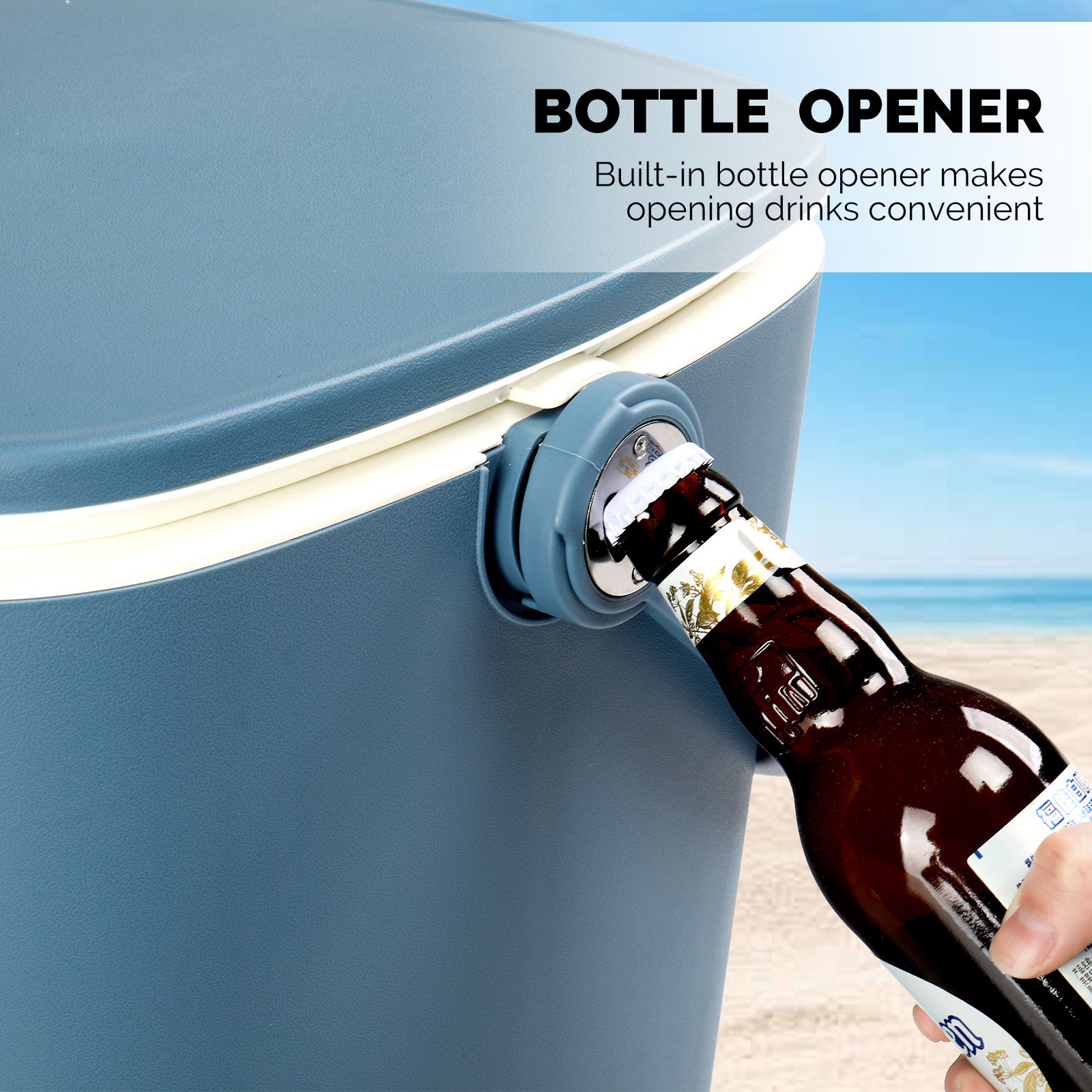 Haoyye Outdoor Cooler Table, Portable Patio Cooler Side Table With Handle, Built-in Bottle Opener, Lift Top Lid, All-Weather Resistant Ice Cool Bar, Ideal For Camping, Picnics, Beaches, Pools, Or Parties