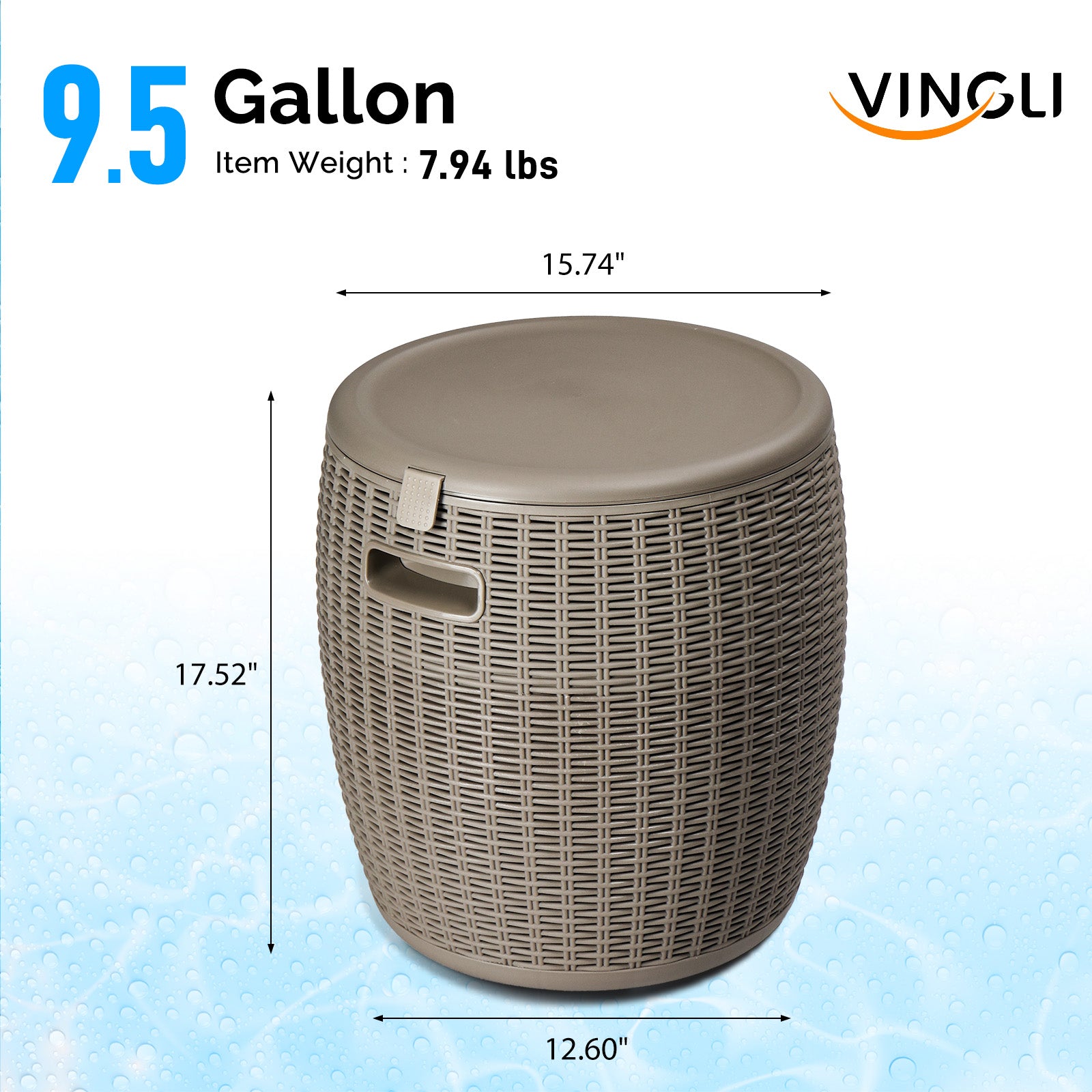 Haoyye Outdoor Cooler Table, Portable Ice Chest With Built-in Handle, Multifunctional Cocktail Side Table With Lid And Drain, All-Weather Resistant Ice Cool Bar, Ideal For Camping, Picnics, Beaches, Pools, Or Parties