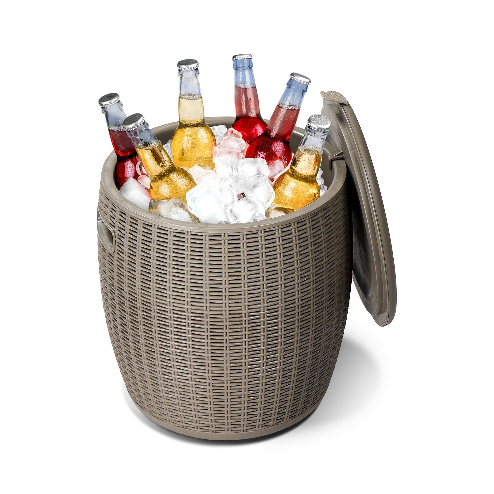 Haoyye Outdoor Cooler Table, Portable Ice Chest With Built-in Handle, Multifunctional Cocktail Side Table With Lid And Drain, All-Weather Resistant Ice Cool Bar, Ideal For Camping, Picnics, Beaches, Pools, Or Parties
