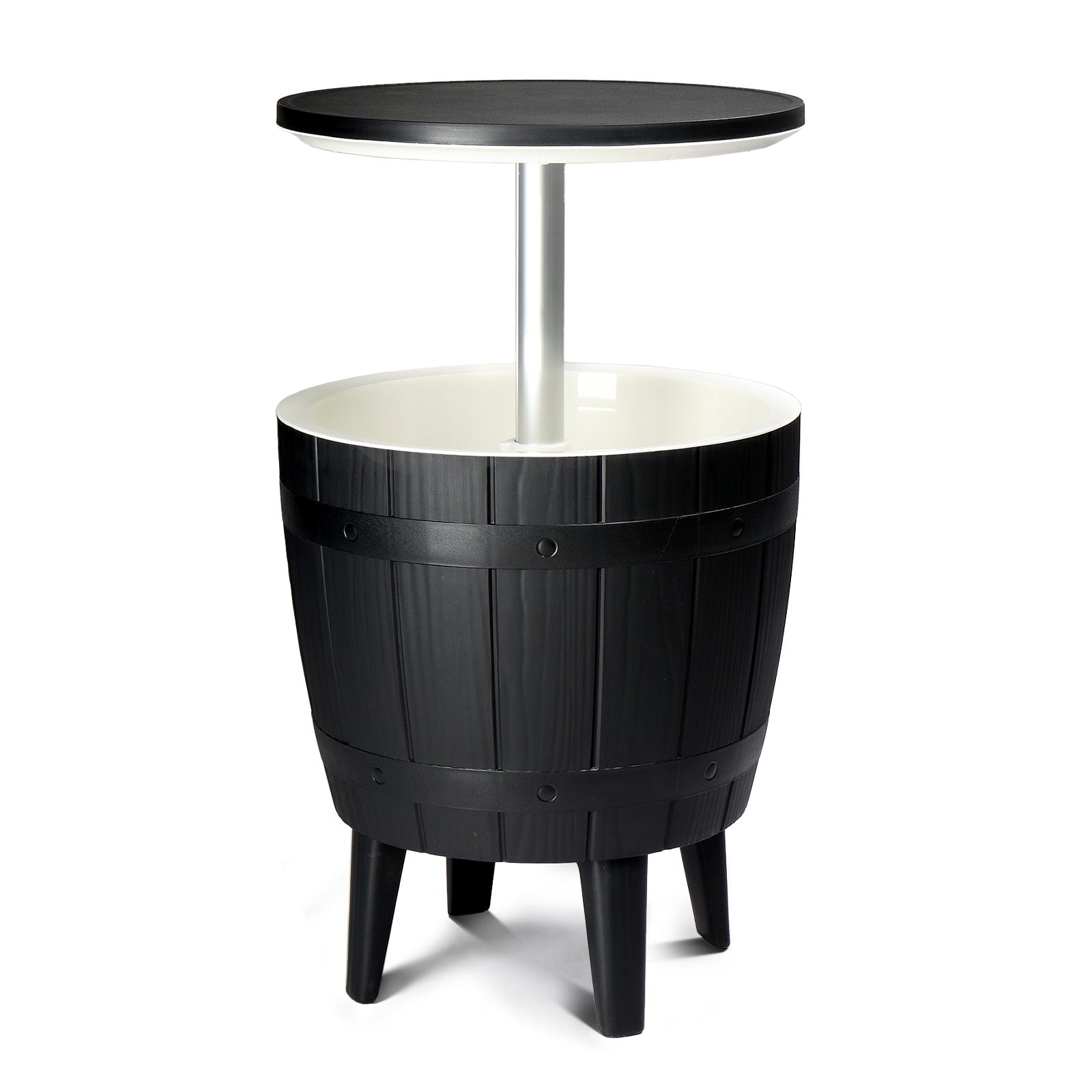 HAOYYE Outdoor Cooler Table, Height-Adjustable Cool Bar with 10 Gallon Beer and Wine Cooler, All-Weather Resistant Patio Ice Bar for Deck, Pool Party, or Backyard, Stylish and Functional Outdoor Beverage Station