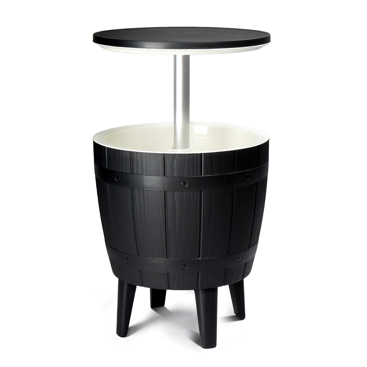 HAOYYE Outdoor Cooler Table, Height-Adjustable Cool Bar with 10 Gallon Beer and Wine Cooler, All-Weather Resistant Patio Ice Bar for Deck, Pool Party, or Backyard, Stylish and Functional Outdoor Beverage Station