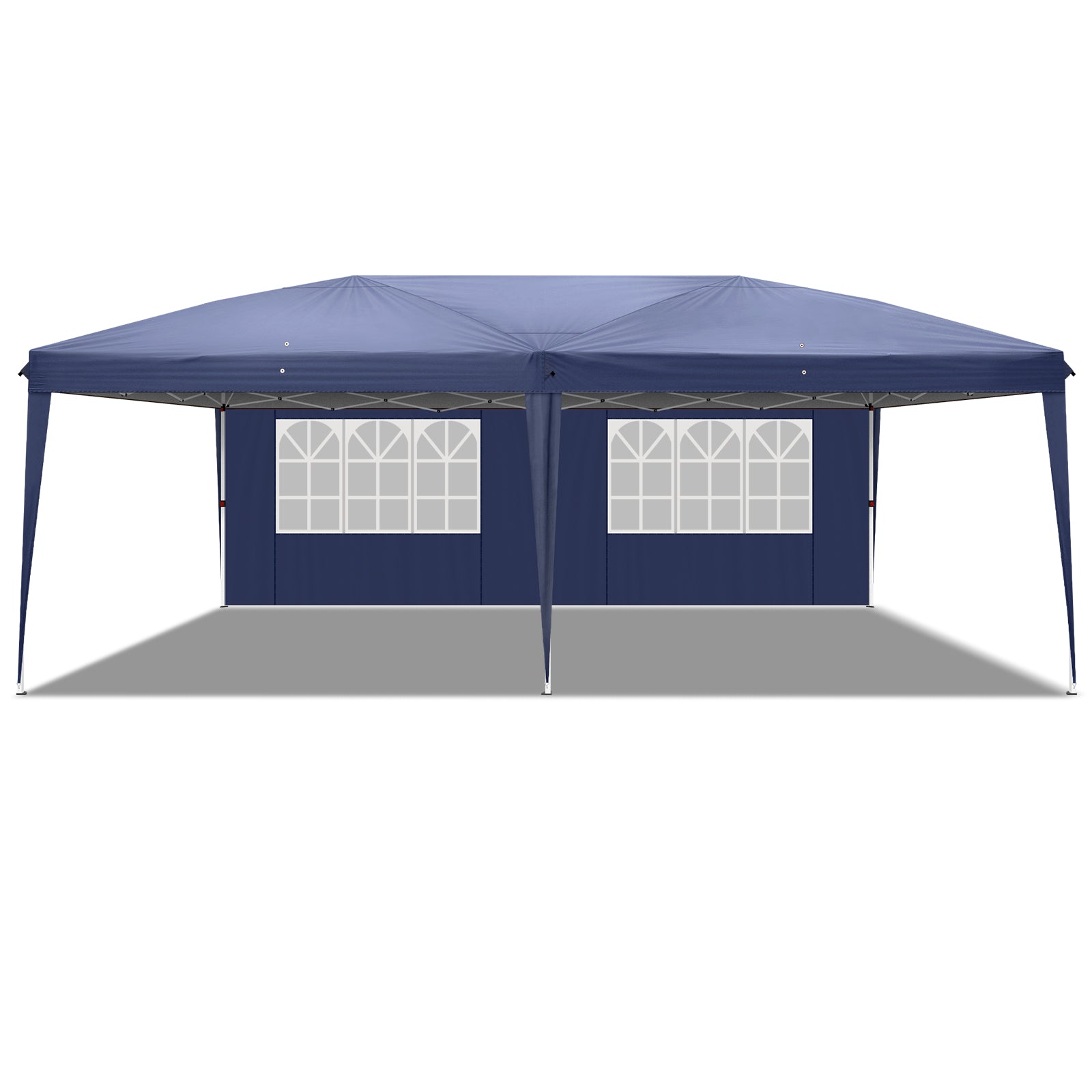 HAOYYE 9.83×19.67×6.56-8.69ft Waterproof Folding Tent with Four Windows and Carry Bag, 3x6m Outdoor Canopy Shelter with Steel Frame, Adjustable Height, Portable Pop Up Gazebo for Party Camping Events Backyard Market