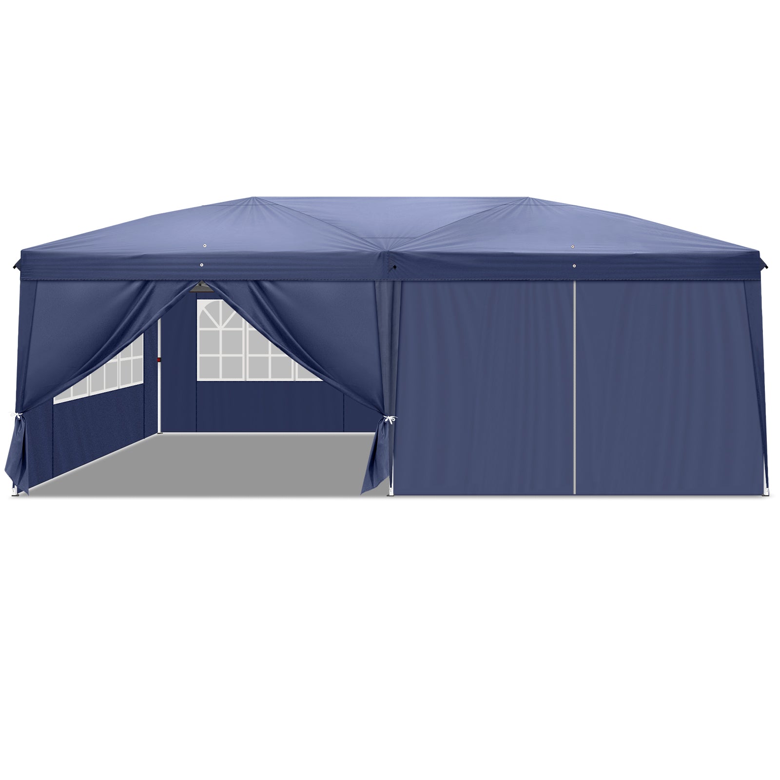 HAOYYE 9.83×19.67×6.56-8.69ft Waterproof Folding Tent with Four Windows and Carry Bag, 3x6m Outdoor Canopy Shelter with Steel Frame, Adjustable Height, Portable Pop Up Gazebo for Party Camping Events Backyard Market