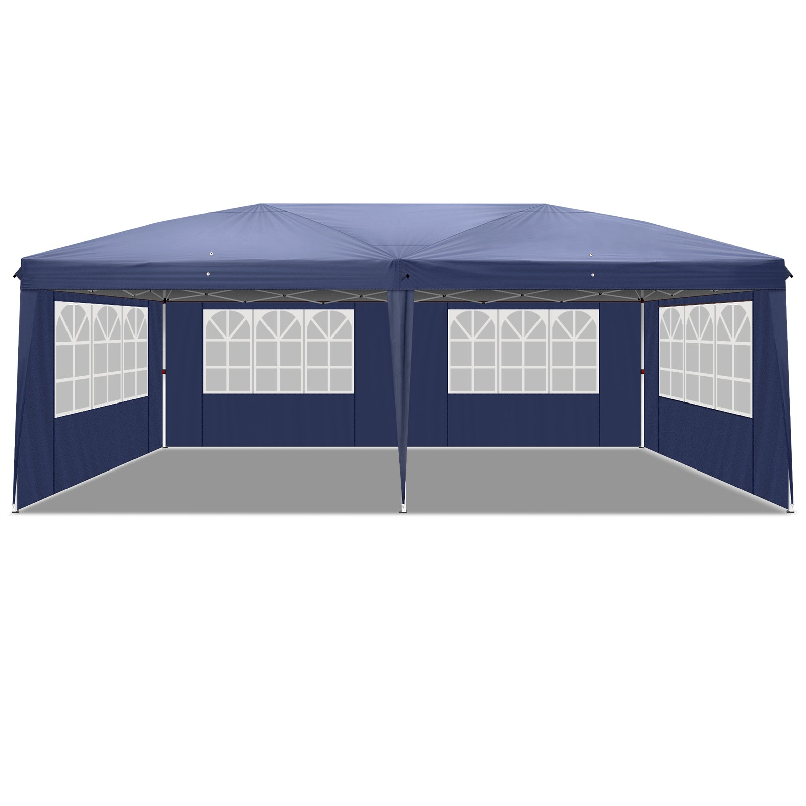 HAOYYE 9.83×19.67×6.56-8.69ft Waterproof Folding Tent with Four Windows and Carry Bag, 3x6m Outdoor Canopy Shelter with Steel Frame, Adjustable Height, Portable Pop Up Gazebo for Party Camping Events Backyard Market