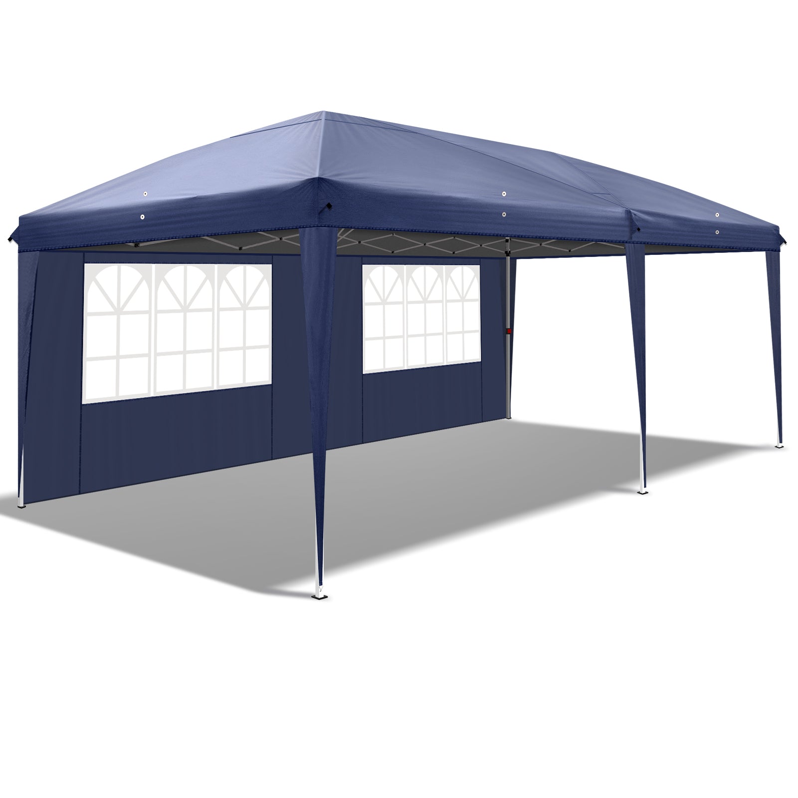 HAOYYE 9.83×19.67×6.56-8.69ft Waterproof Folding Tent with Four Windows and Carry Bag, 3x6m Outdoor Canopy Shelter with Steel Frame, Adjustable Height, Portable Pop Up Gazebo for Party Camping Events Backyard Market