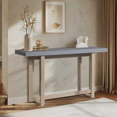 HAOYYE Modern Wood Console Table, Long Entryway Table for Hallway, Living Room, Foyer, and Bedroom, Sleek and Sturdy Sofa Table with Storage Space, Gray, Stylish Accent Furniture for Home Decor