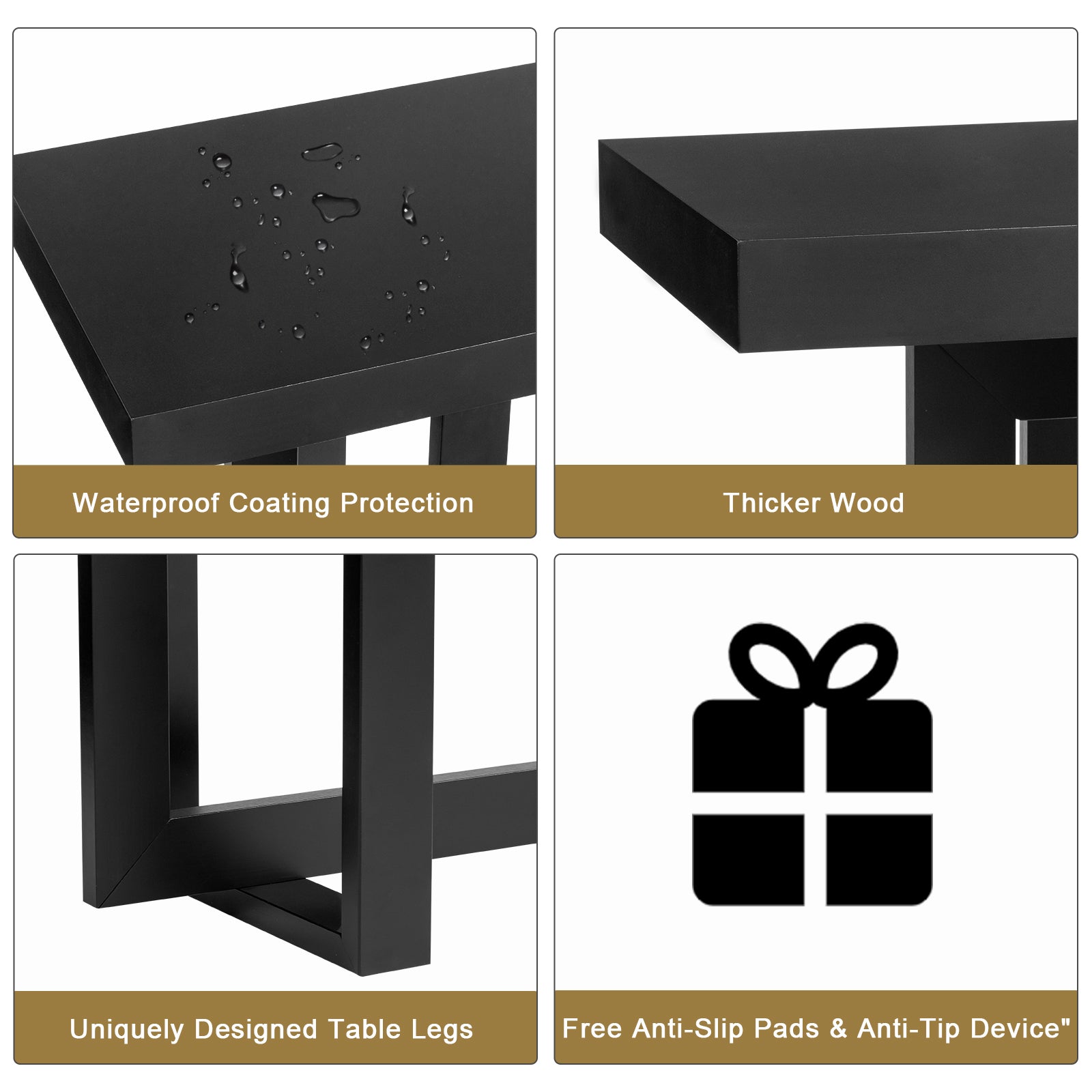 HAOYYE Modern Wood Console Table, Long Entryway Table for Hallway, Living Room, Foyer, and Bedroom, Sleek and Sturdy Sofa Table with Storage Space, Black, Stylish Accent Furniture for Home Decor