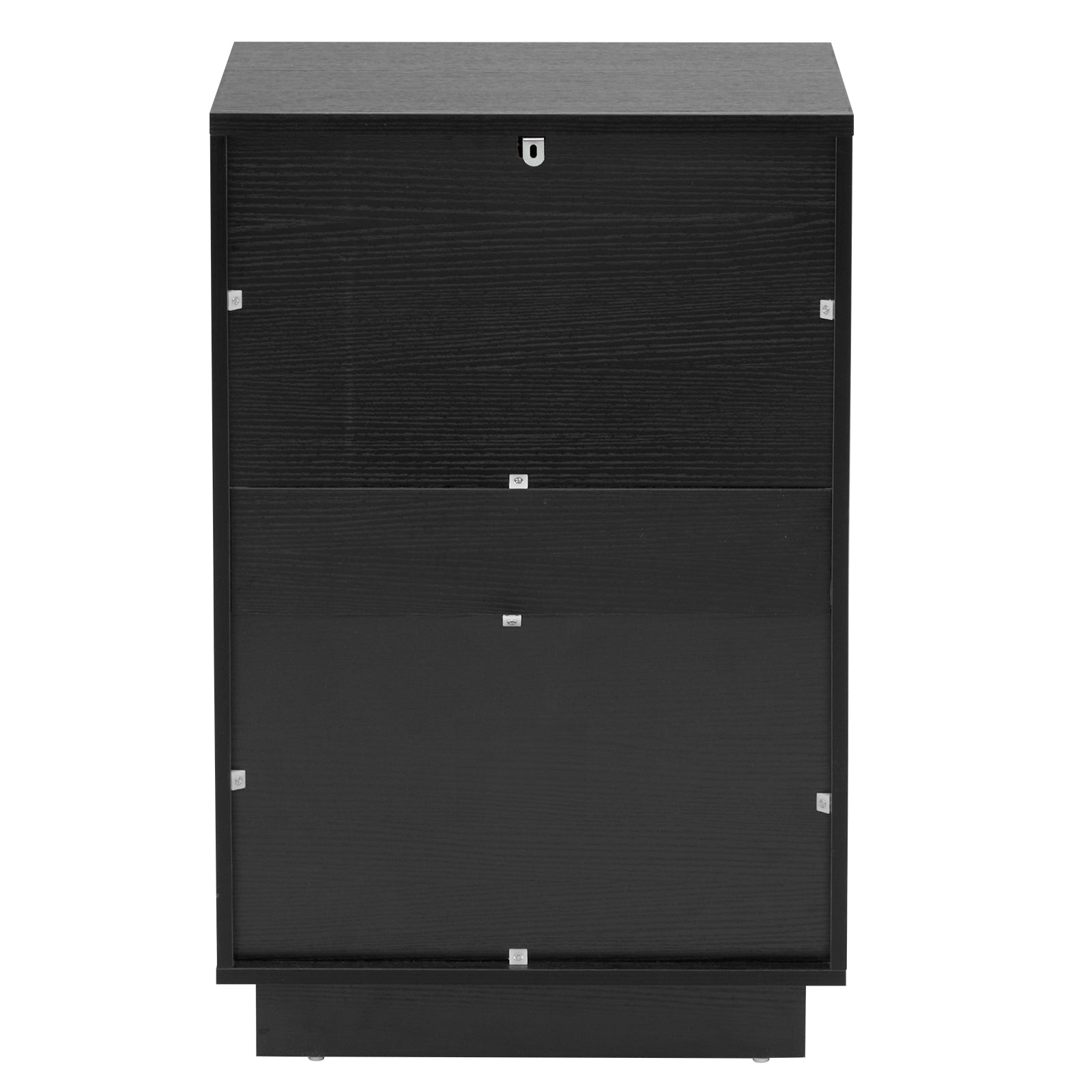 HAOYYE Black 2-Drawer Nightstand, P2 Density Board Bedside Cabinet with Wavy Pattern Drawer Fronts, Modern Storage End Table for Bedroom & Living Room, Space-Saving Nightstand with Sturdy Construction