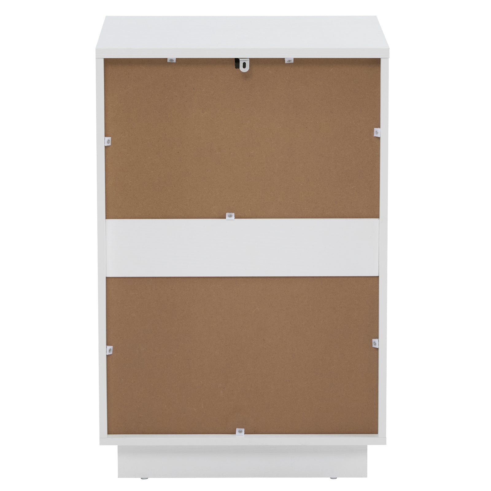 HAOYYE White 2-Drawer Nightstand, P2 Density Board Bedside Cabinet with Wavy Pattern Drawer Fronts, Modern End Table for Bedroom & Living Room, Compact Storage Organizer with Sturdy Construction, Stylish & Space-Saving Design