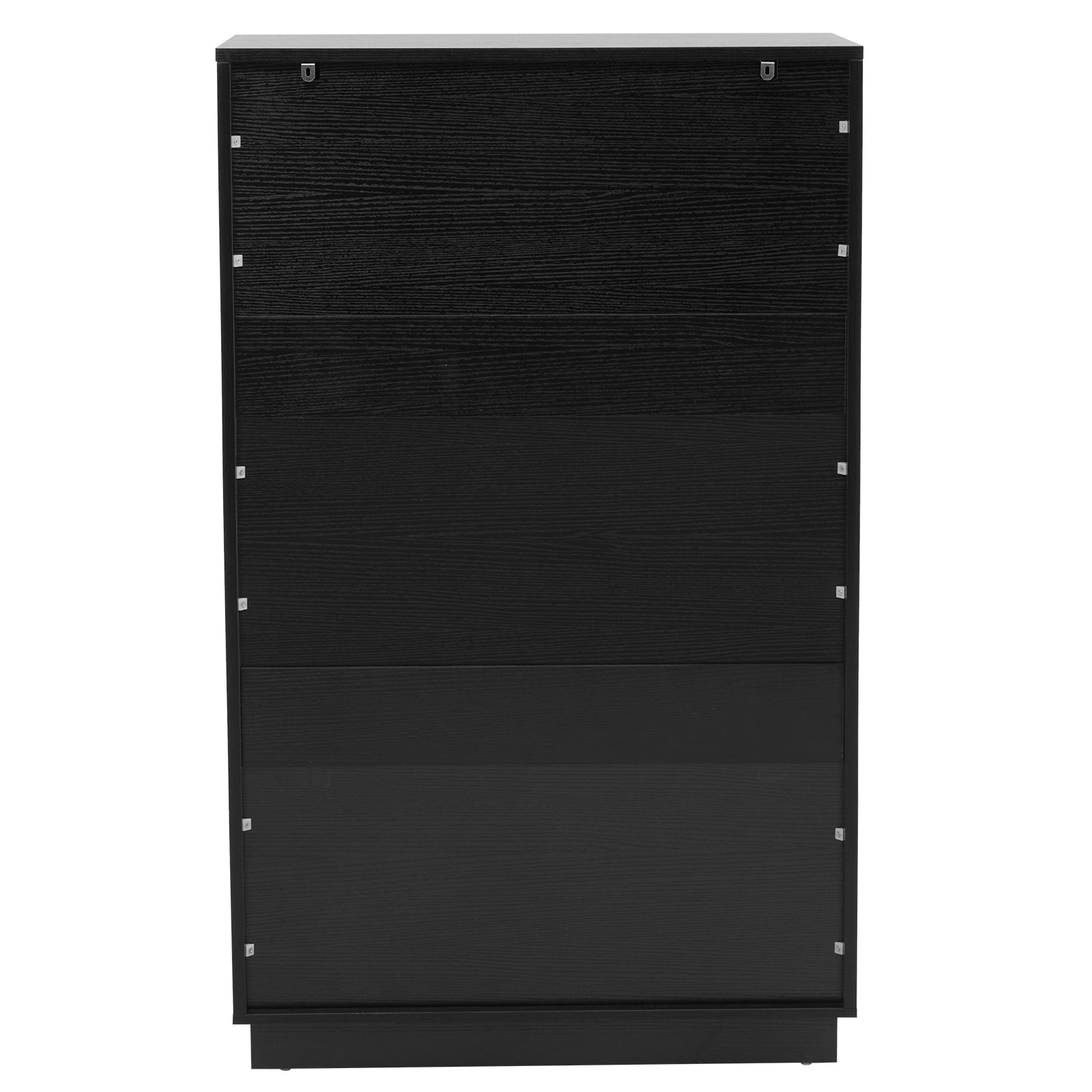 HAOYYE Black Five-Level Six-Drawer Storage Cabinet, P2 Particle Board & Density Board with Wavy Pattern Drawer Front, 72x41x117cm, Modern Multi-Function Storage Organizer for Bedroom, Living Room, Office, Durable and Stylish Home Storage Solution