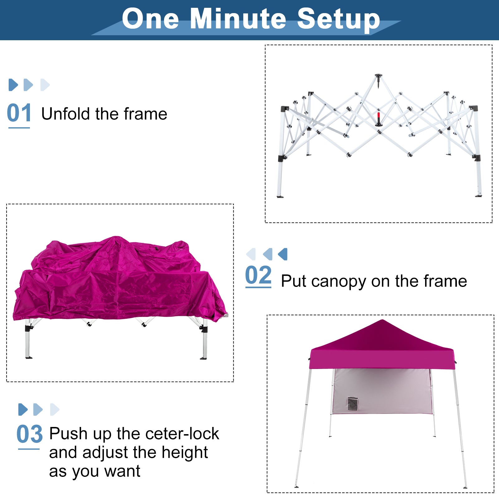 HAOYYE Pop Up Canopy Tent Outdoor Foldable Portable Gazebo with UV Resistant Waterproof Oxford Fabric Slant Leg Design Carrying Bag Adjustable Legs for Patio Camping Lawn Events