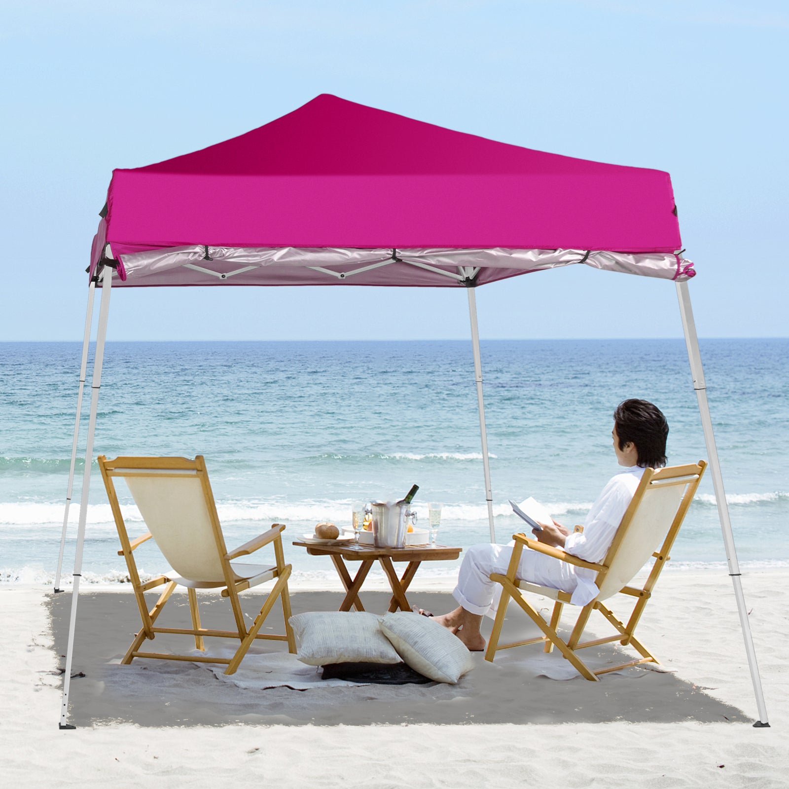 HAOYYE Pop Up Canopy Tent Outdoor Foldable Portable Gazebo with UV Resistant Waterproof Oxford Fabric Slant Leg Design Carrying Bag Adjustable Legs for Patio Camping Lawn Events