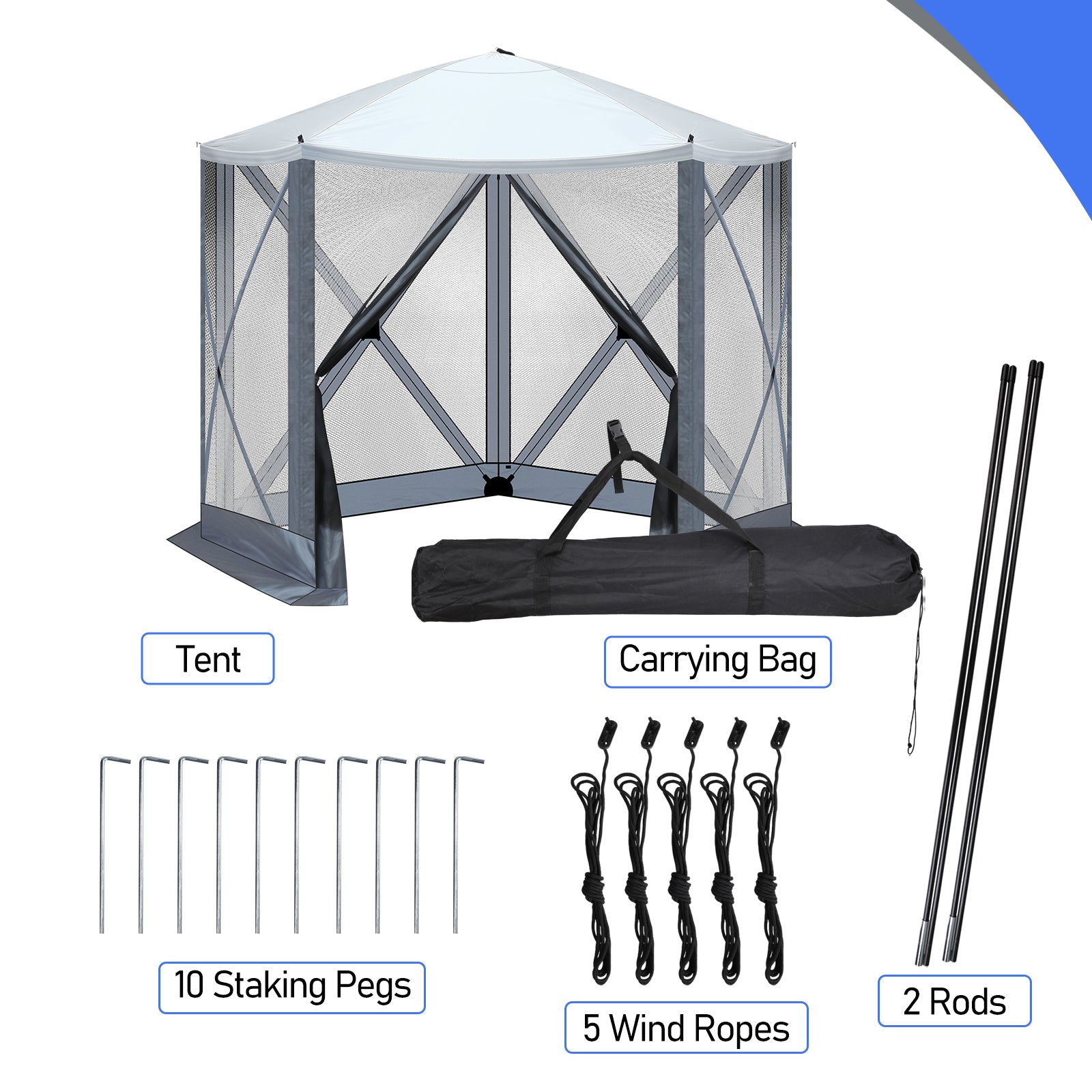 Haoyye Outdoor Pop-Up Camping Canopy, Lightweight and Portable, UV & Waterproof, with Mesh Sidewalls, Easy Setup for Patio, Backyard, or Camping, Provides 100 Sq. Ft. of Shade