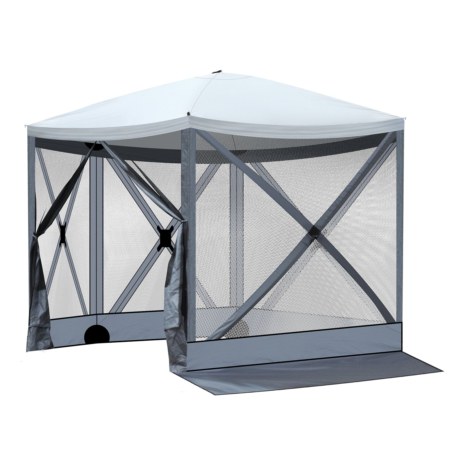 Haoyye Outdoor Pop-Up Camping Canopy, Lightweight and Portable, UV & Waterproof, with Mesh Sidewalls, Easy Setup for Patio, Backyard, or Camping, Provides 100 Sq. Ft. of Shade