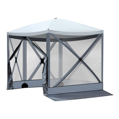 Haoyye Outdoor Pop-Up Camping Canopy, Lightweight and Portable, UV & Waterproof, with Mesh Sidewalls, Easy Setup for Patio, Backyard, or Camping, Provides 100 Sq. Ft. of Shade