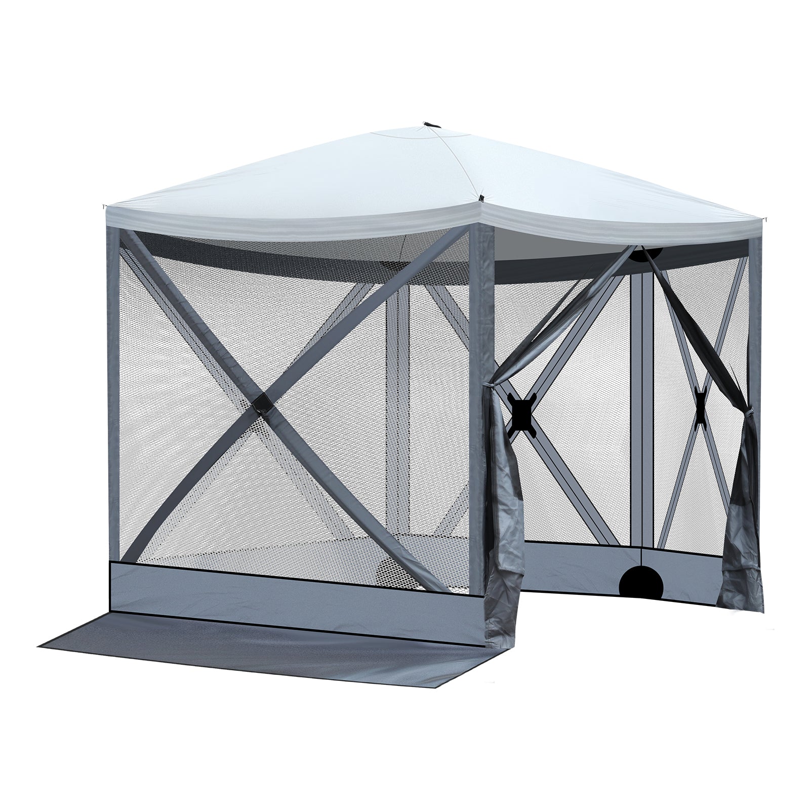Haoyye Outdoor Pop-Up Camping Canopy, Lightweight and Portable, UV & Waterproof, with Mesh Sidewalls, Easy Setup for Patio, Backyard, or Camping, Provides 100 Sq. Ft. of Shade