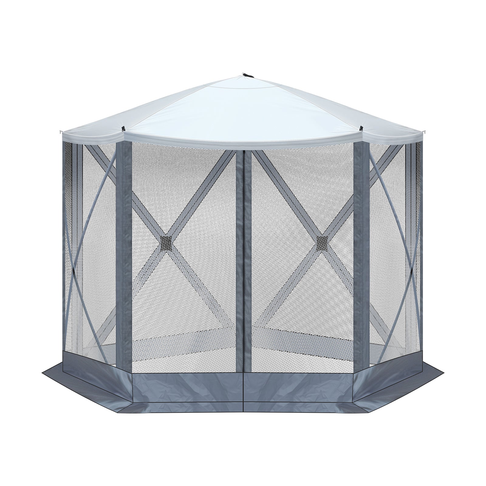 Haoyye Outdoor Pop-Up Camping Canopy, Lightweight and Portable, UV & Waterproof, with Mesh Sidewalls, Easy Setup for Patio, Backyard, or Camping, Provides 100 Sq. Ft. of Shade