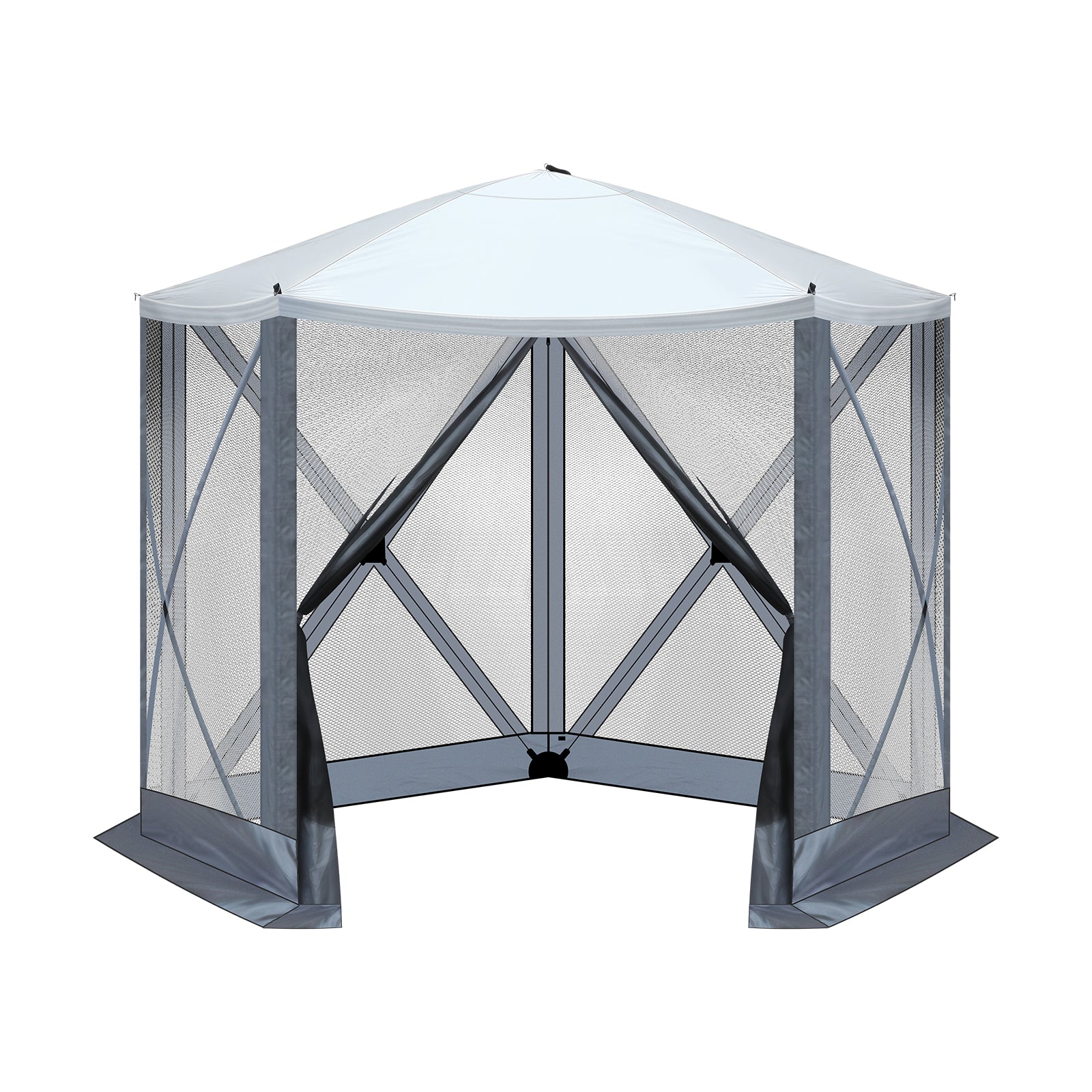 Haoyye Outdoor Pop-Up Camping Canopy, Lightweight and Portable, UV & Waterproof, with Mesh Sidewalls, Easy Setup for Patio, Backyard, or Camping, Provides 100 Sq. Ft. of Shade
