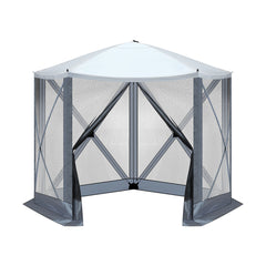Haoyye Outdoor Pop-Up Camping Canopy, Lightweight and Portable, UV & Waterproof, with Mesh Sidewalls, Easy Setup for Patio, Backyard, or Camping, Provides 100 Sq. Ft. of Shade