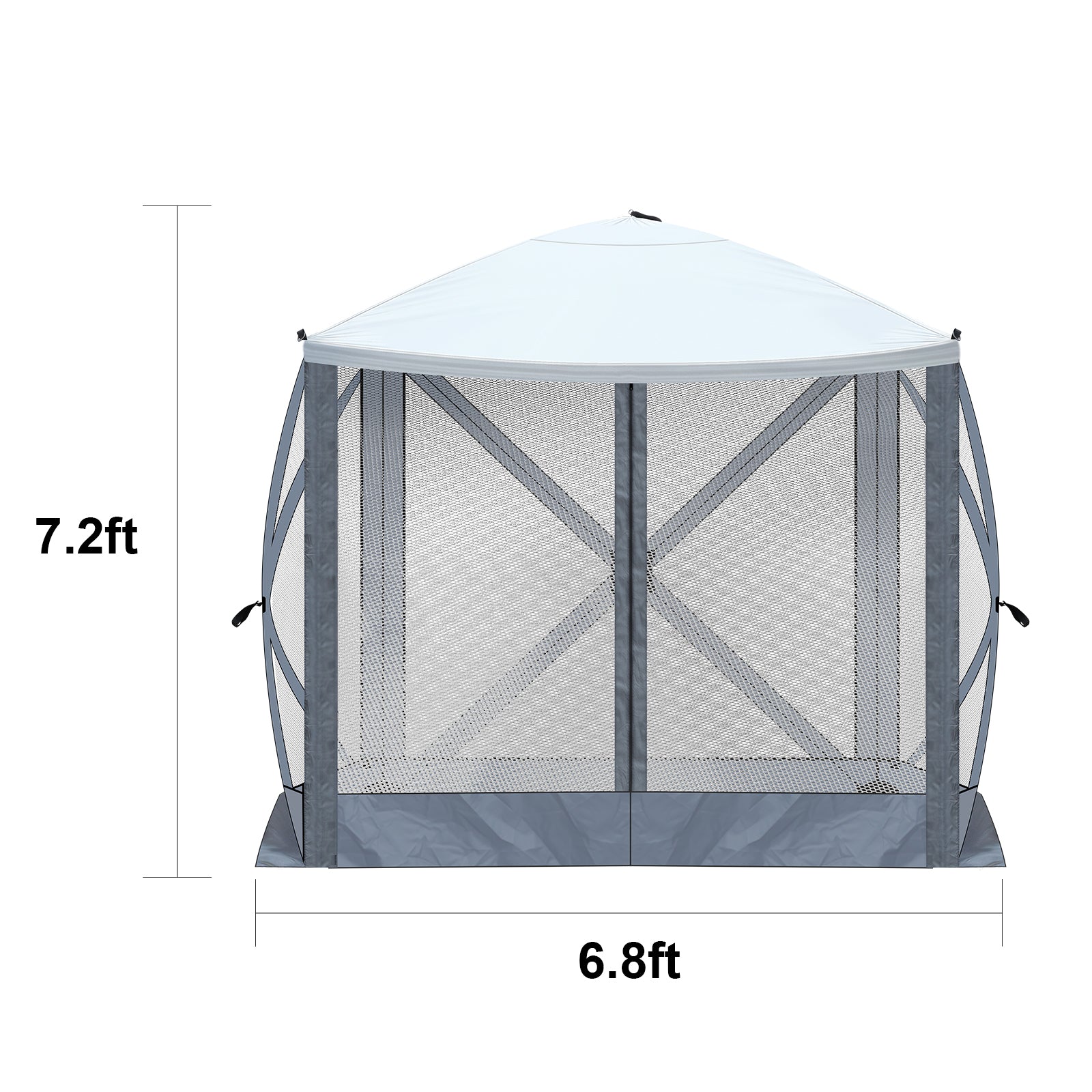 HAOYYE Outdoor Pop Up Camping Canopy Tent with Mesh Sidewalls Waterproof UV 50+ Oxford Fabric Portable Folding Shelter with Carrying Bag Fast Setup Hub Frame for Patio Beach Lawn and Outdoor Events
