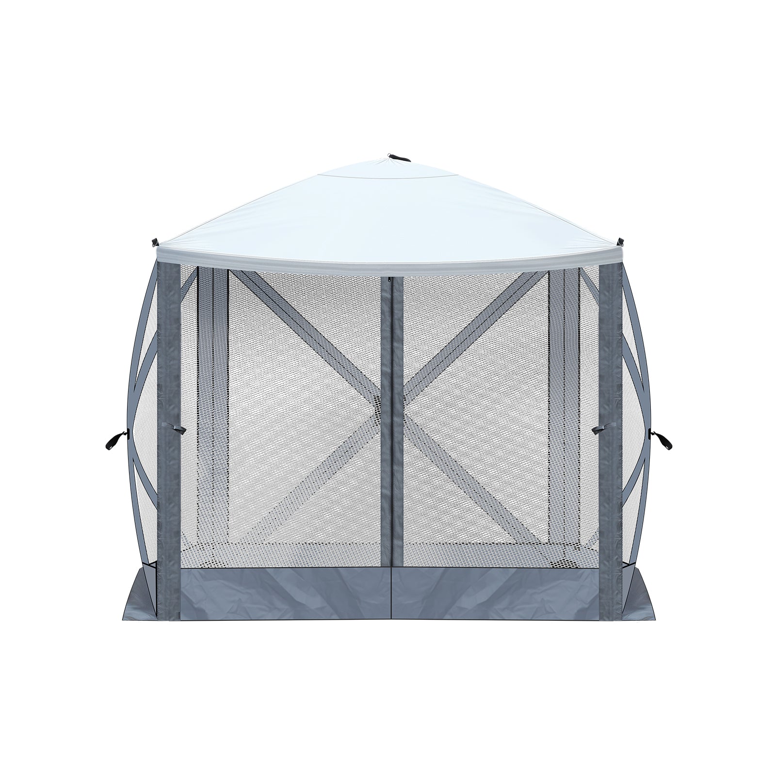 HAOYYE Outdoor Pop Up Camping Canopy Tent with Mesh Sidewalls Waterproof UV 50+ Oxford Fabric Portable Folding Shelter with Carrying Bag Fast Setup Hub Frame for Patio Beach Lawn and Outdoor Events