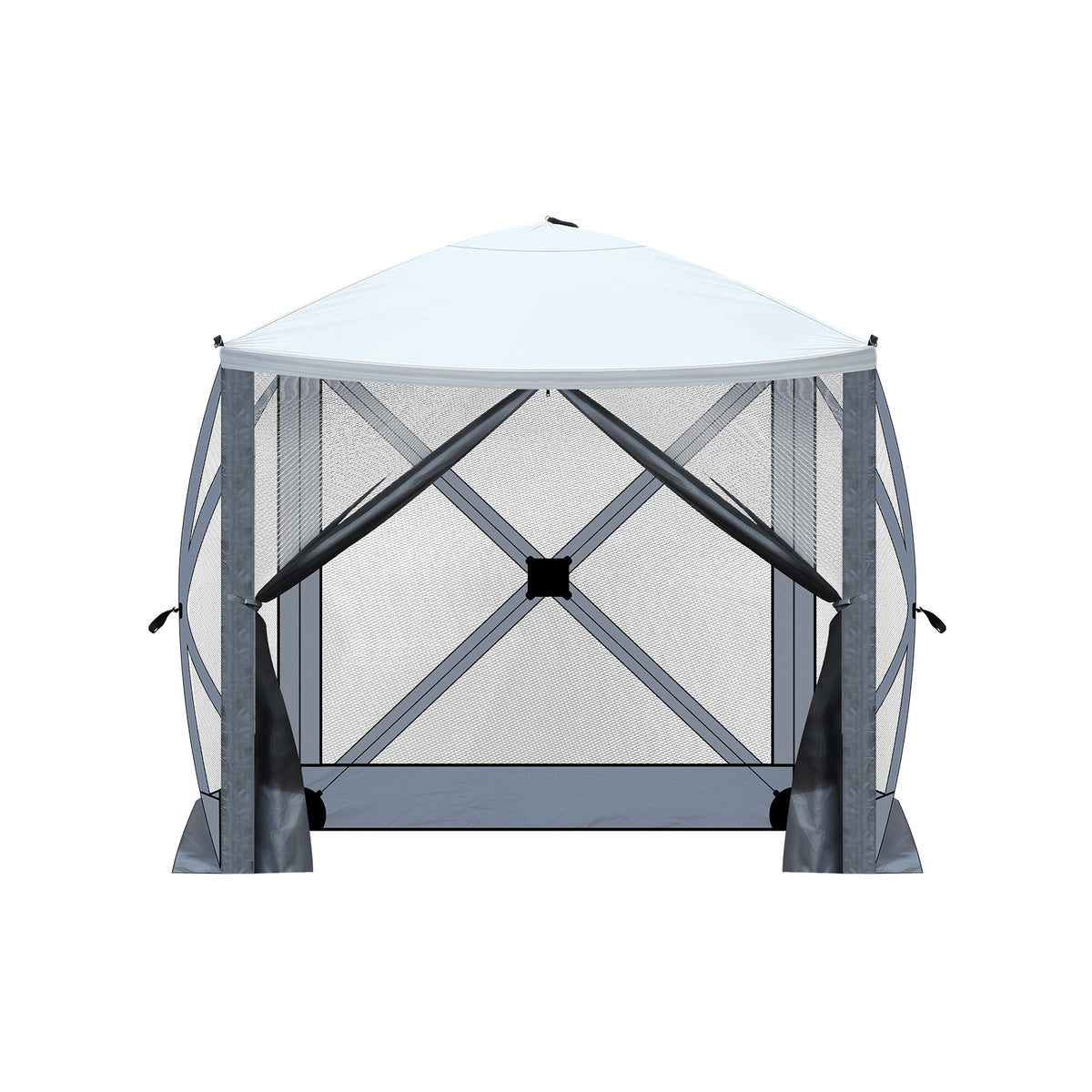 HAOYYE Outdoor Pop Up Camping Canopy Tent with Mesh Sidewalls Waterproof UV 50+ Oxford Fabric Portable Folding Shelter with Carrying Bag Fast Setup Hub Frame for Patio Beach Lawn and Outdoor Events