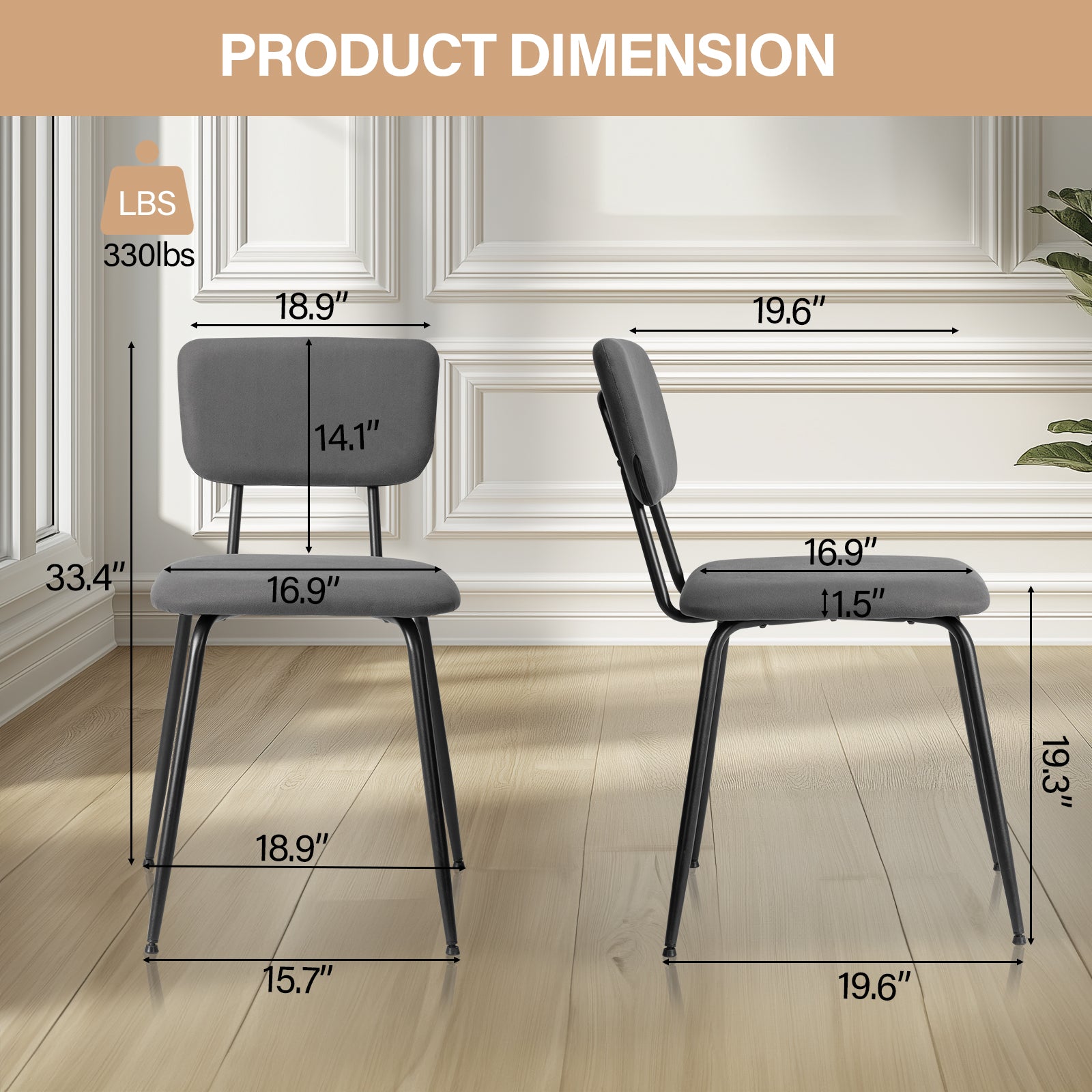 HAOYYE Modern Upholstered Dining Chair Set Of 4, Comfortable Padded Seat, Stylish Design For Kitchen, Bar, Office