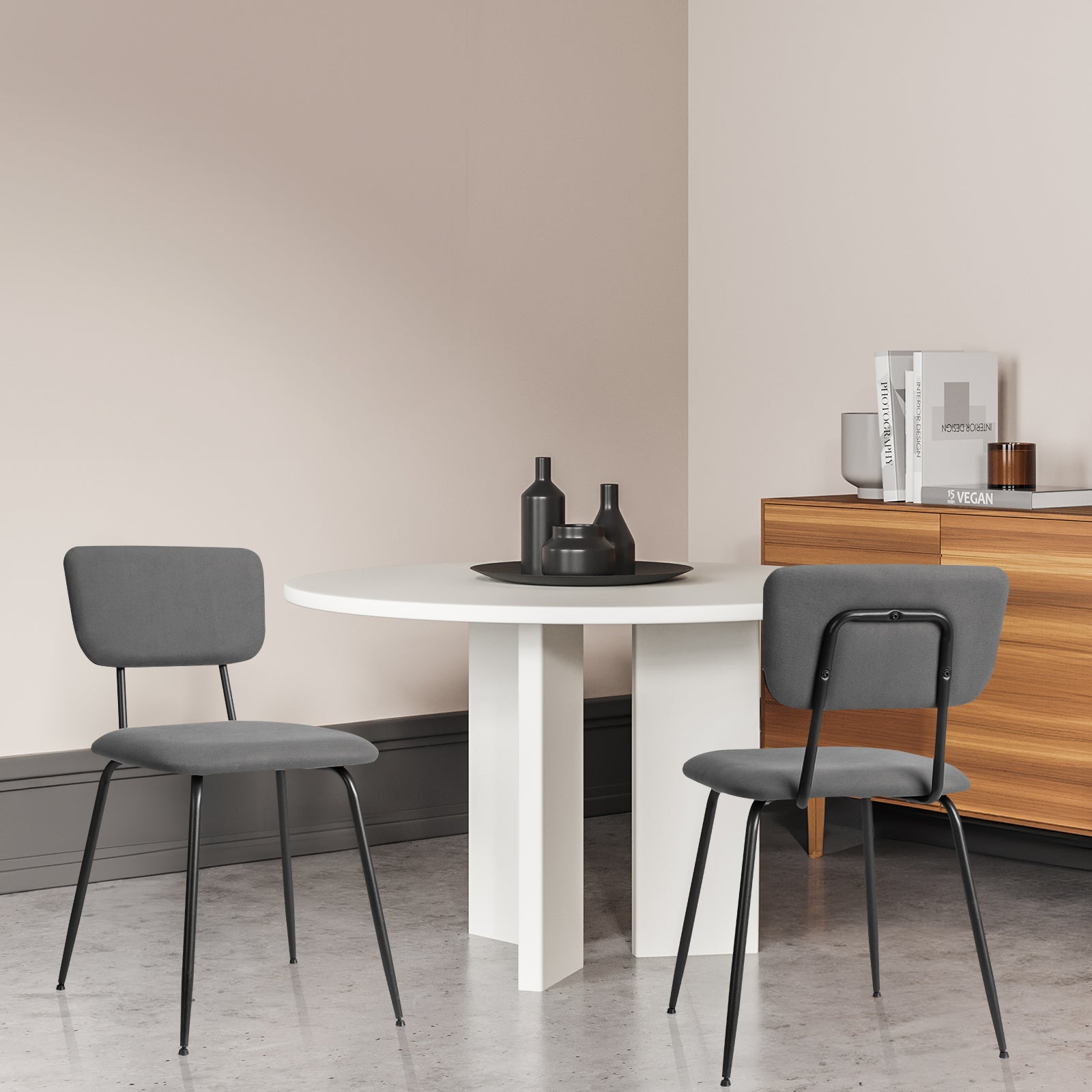 HAOYYE Modern Upholstered Dining Chair Set Of 4, Comfortable Padded Seat, Stylish Design For Kitchen, Bar, Office